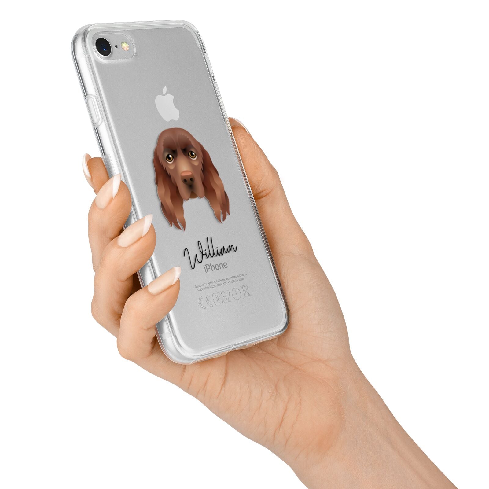 Sussex Spaniel Personalised iPhone 7 Bumper Case on Silver iPhone Alternative Image