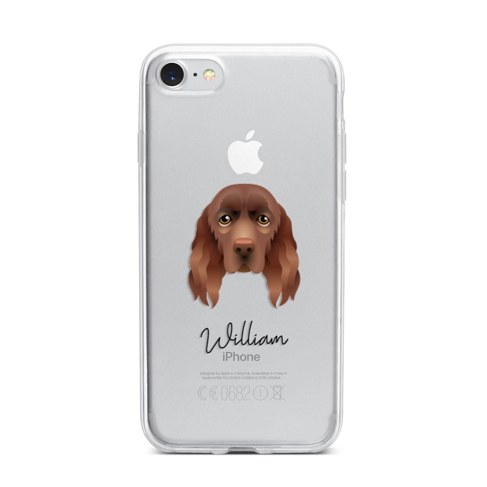 Sussex Spaniel Personalised iPhone 7 Bumper Case on Silver iPhone