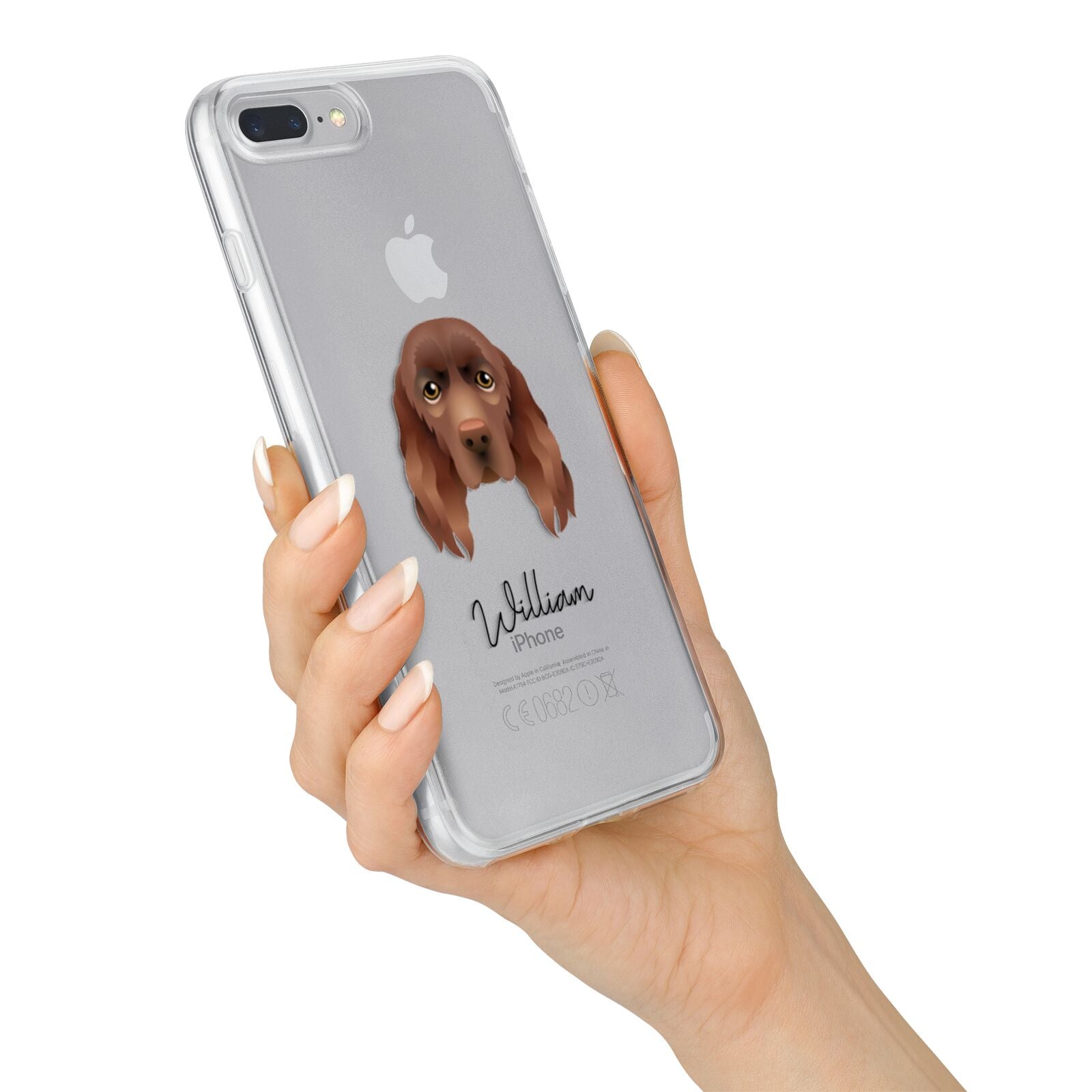 Sussex Spaniel Personalised iPhone 7 Plus Bumper Case on Silver iPhone Alternative Image