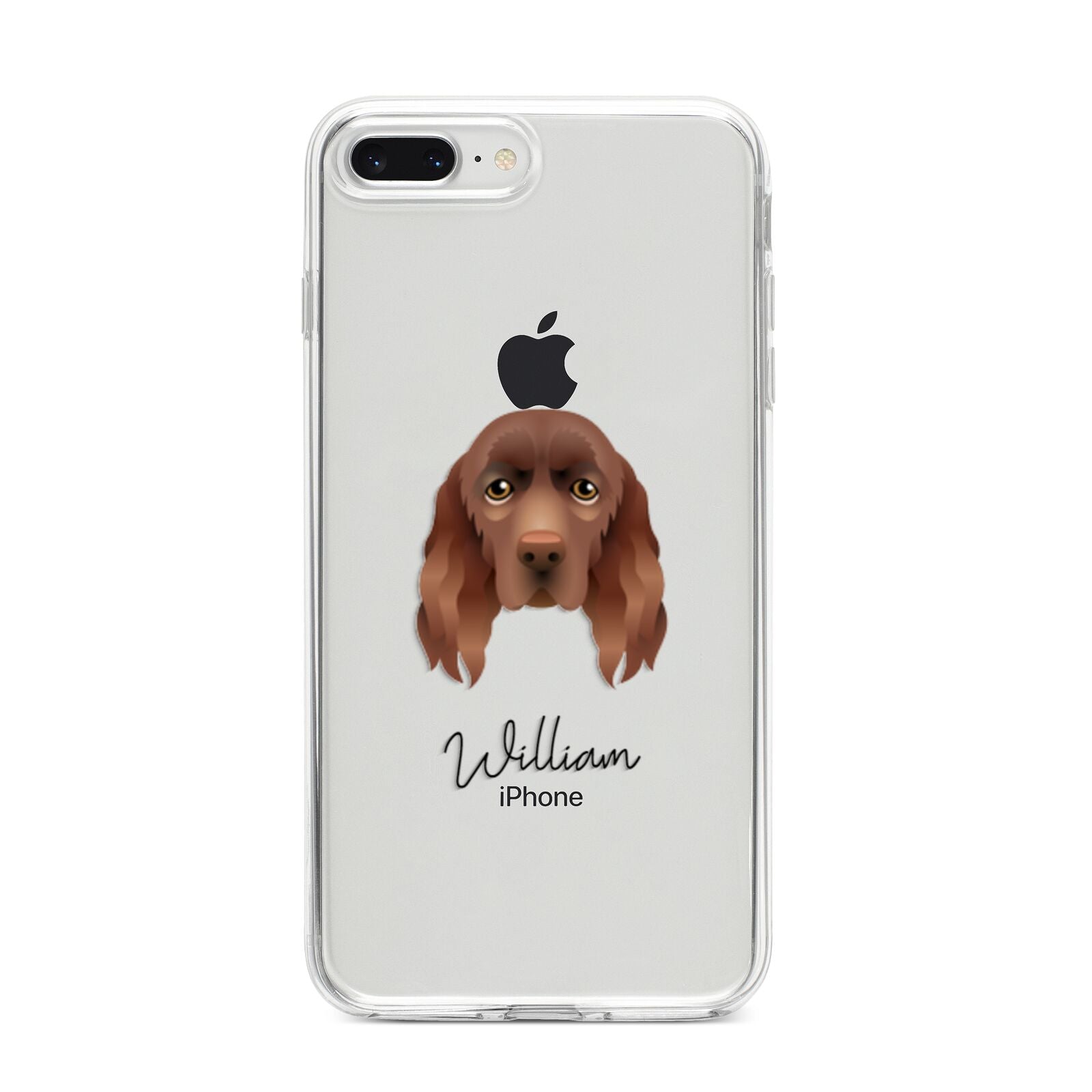 Sussex Spaniel Personalised iPhone 8 Plus Bumper Case on Silver iPhone