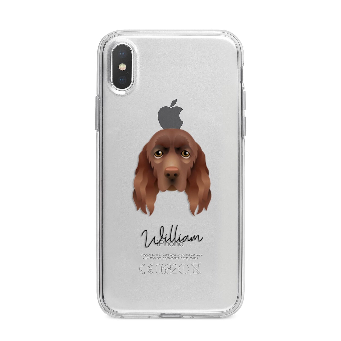 Sussex Spaniel Personalised iPhone X Bumper Case on Silver iPhone Alternative Image 1
