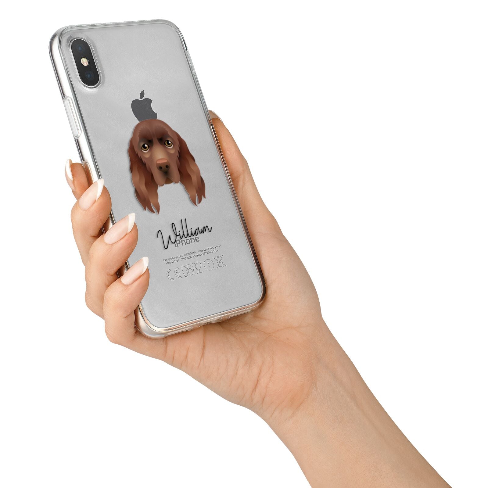 Sussex Spaniel Personalised iPhone X Bumper Case on Silver iPhone Alternative Image 2