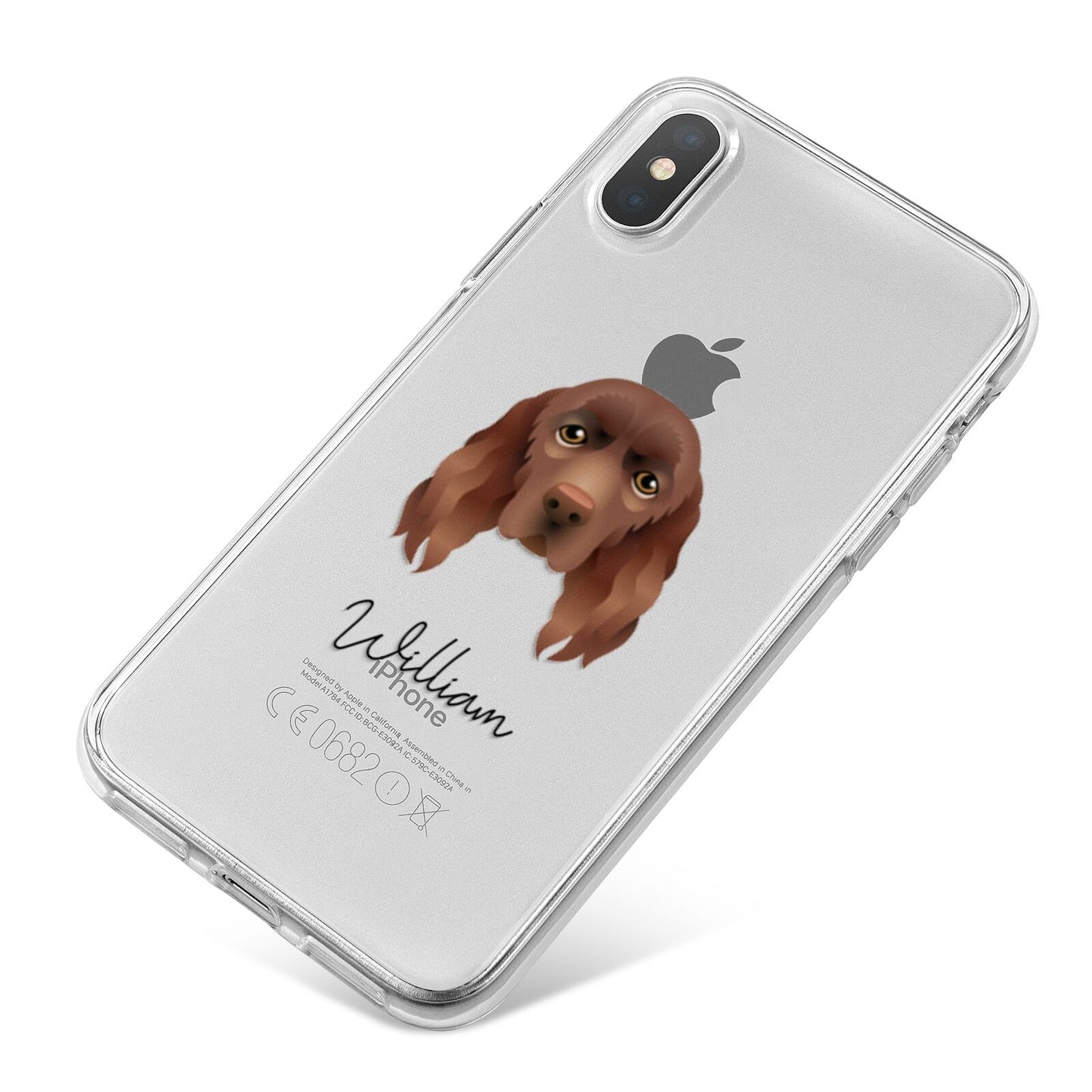 Sussex Spaniel Personalised iPhone X Bumper Case on Silver iPhone