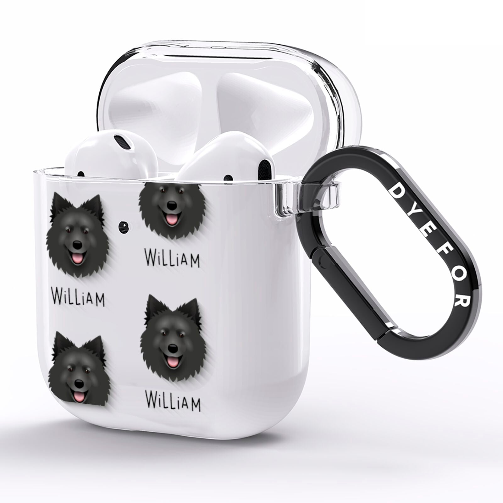 Swedish Lapphund Icon with Name AirPods Clear Case Side Image