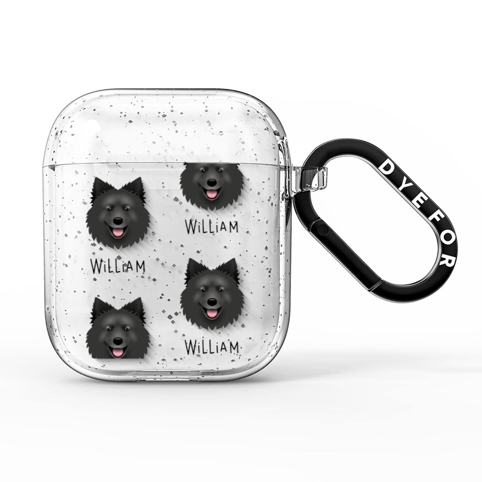 Swedish Lapphund Icon with Name AirPods Glitter Case