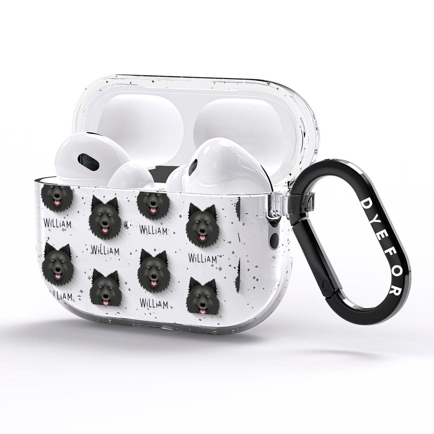 Swedish Lapphund Icon with Name AirPods Pro Glitter Case Side Image
