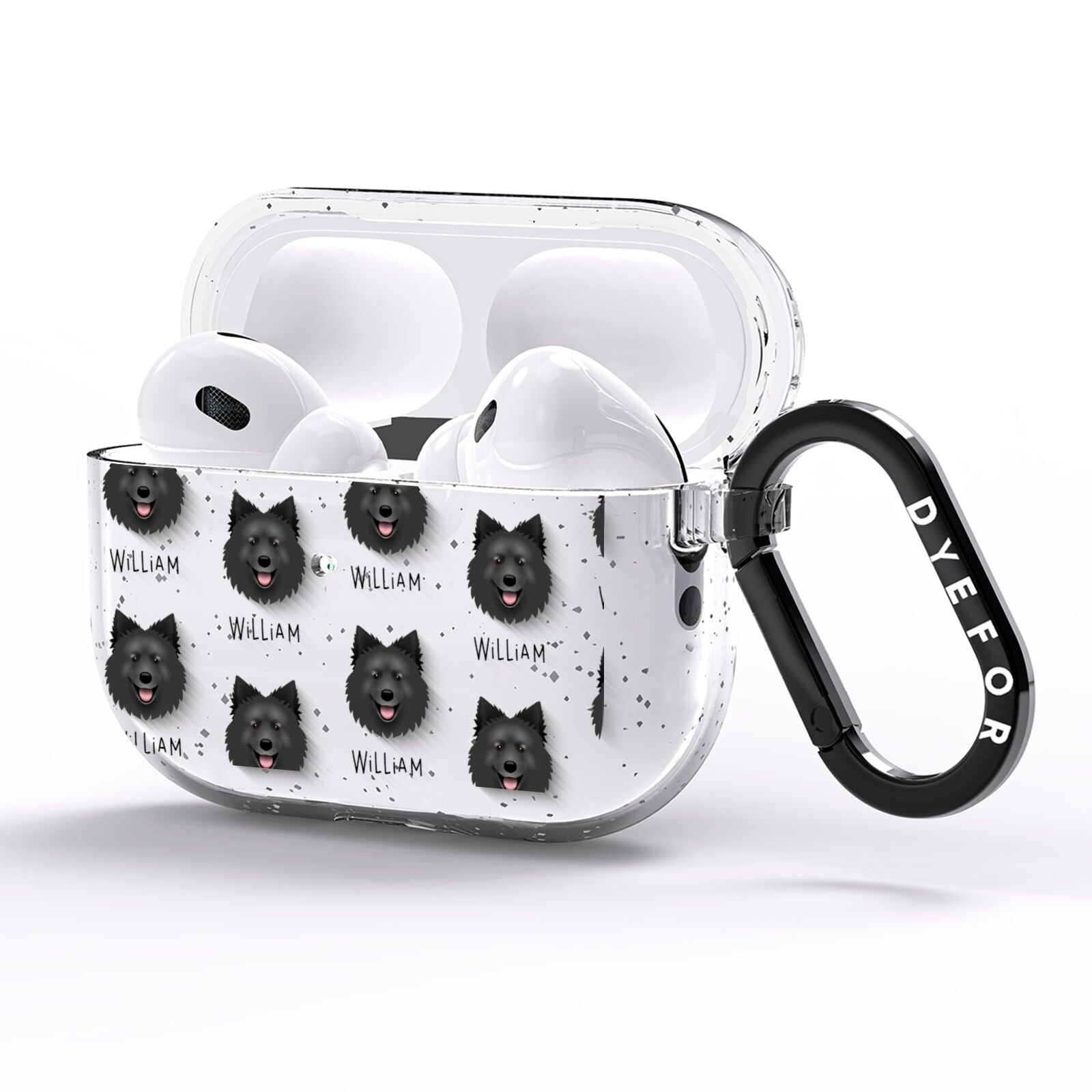 Swedish Lapphund Icon with Name AirPods Pro Glitter Case Side Image