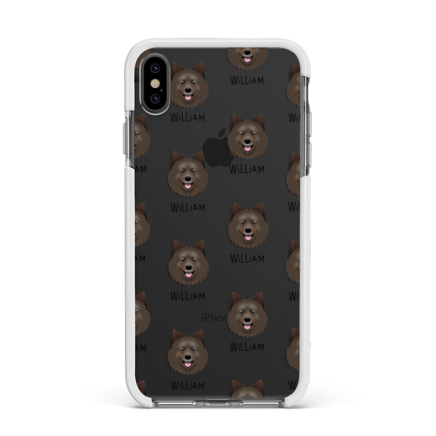 Swedish Lapphund Icon with Name Apple iPhone Xs Max Impact Case White Edge on Black Phone