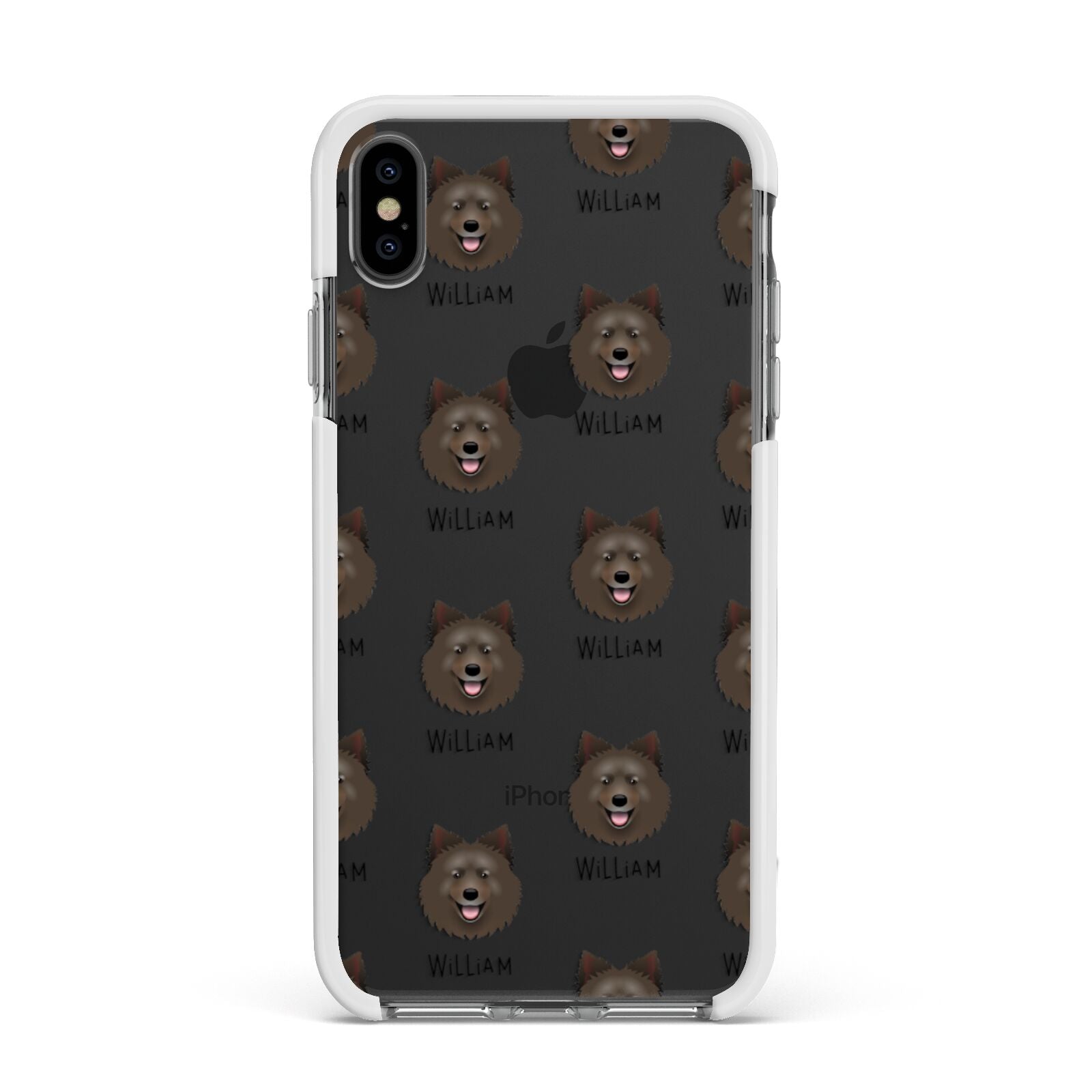 Swedish Lapphund Icon with Name Apple iPhone Xs Max Impact Case White Edge on Black Phone