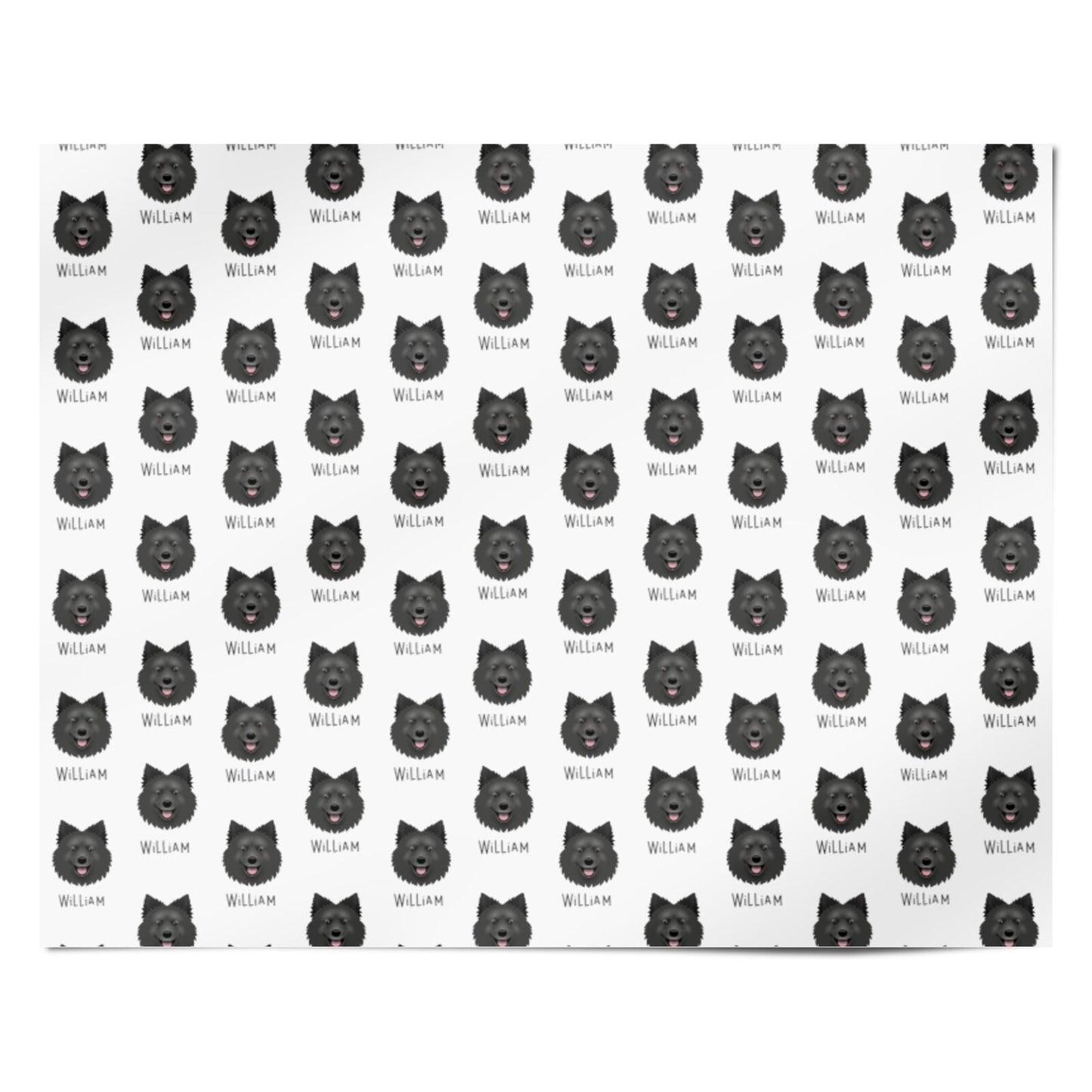 Swedish Lapphund Icon with Name Personalised Wrapping Paper Alternative