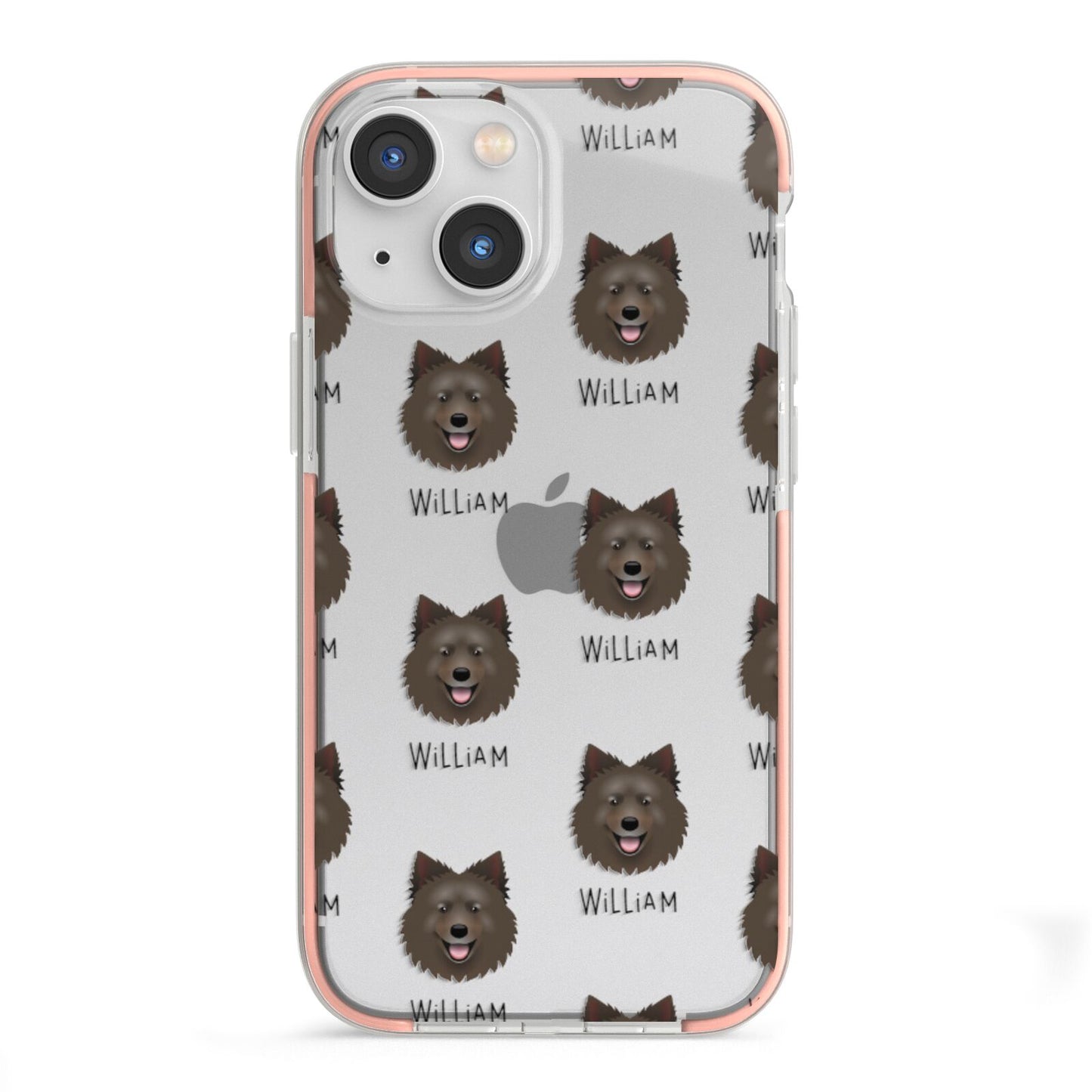 Swedish Lapphund Icon with Name iPhone 13 Mini TPU Impact Case with Pink Edges