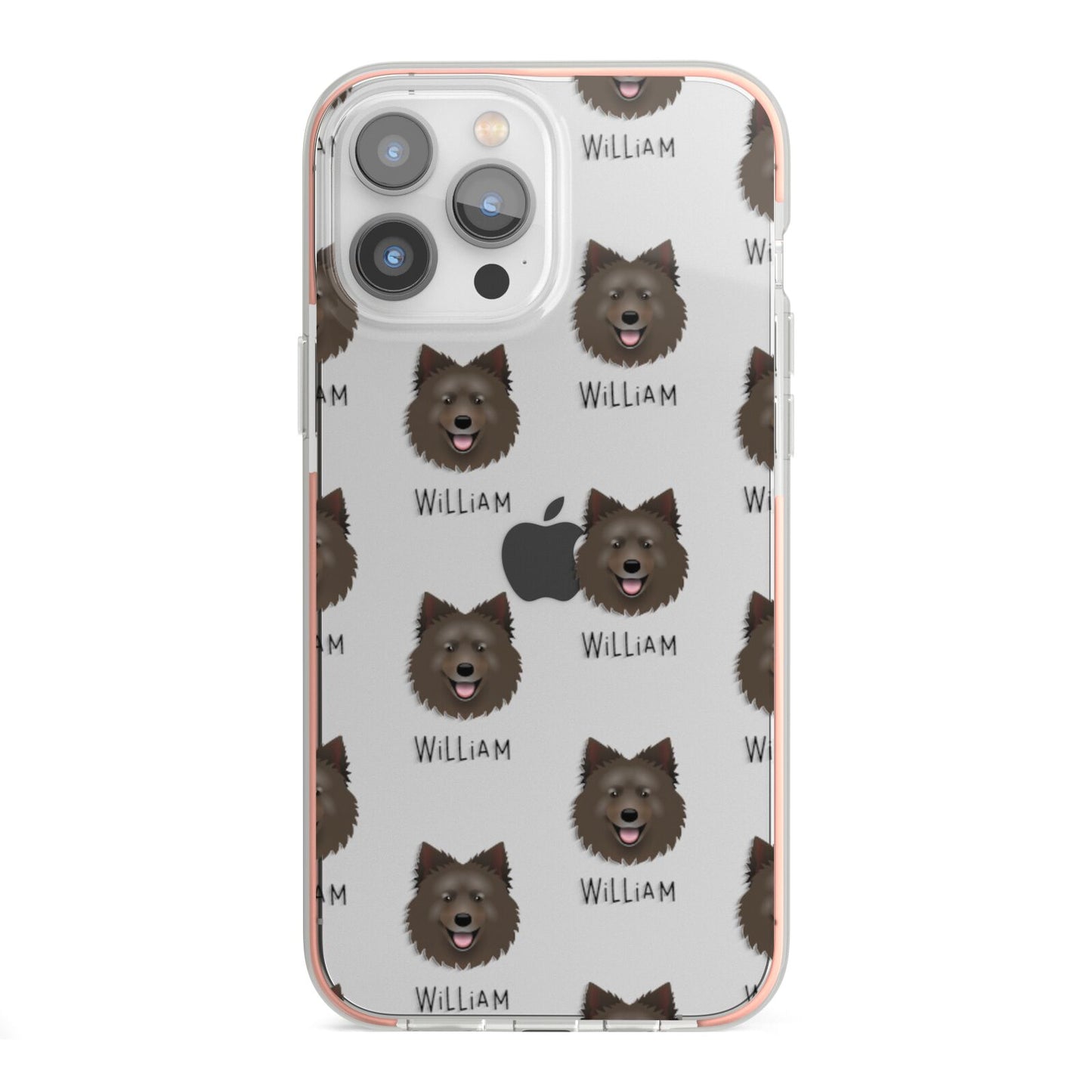 Swedish Lapphund Icon with Name iPhone 13 Pro Max TPU Impact Case with Pink Edges