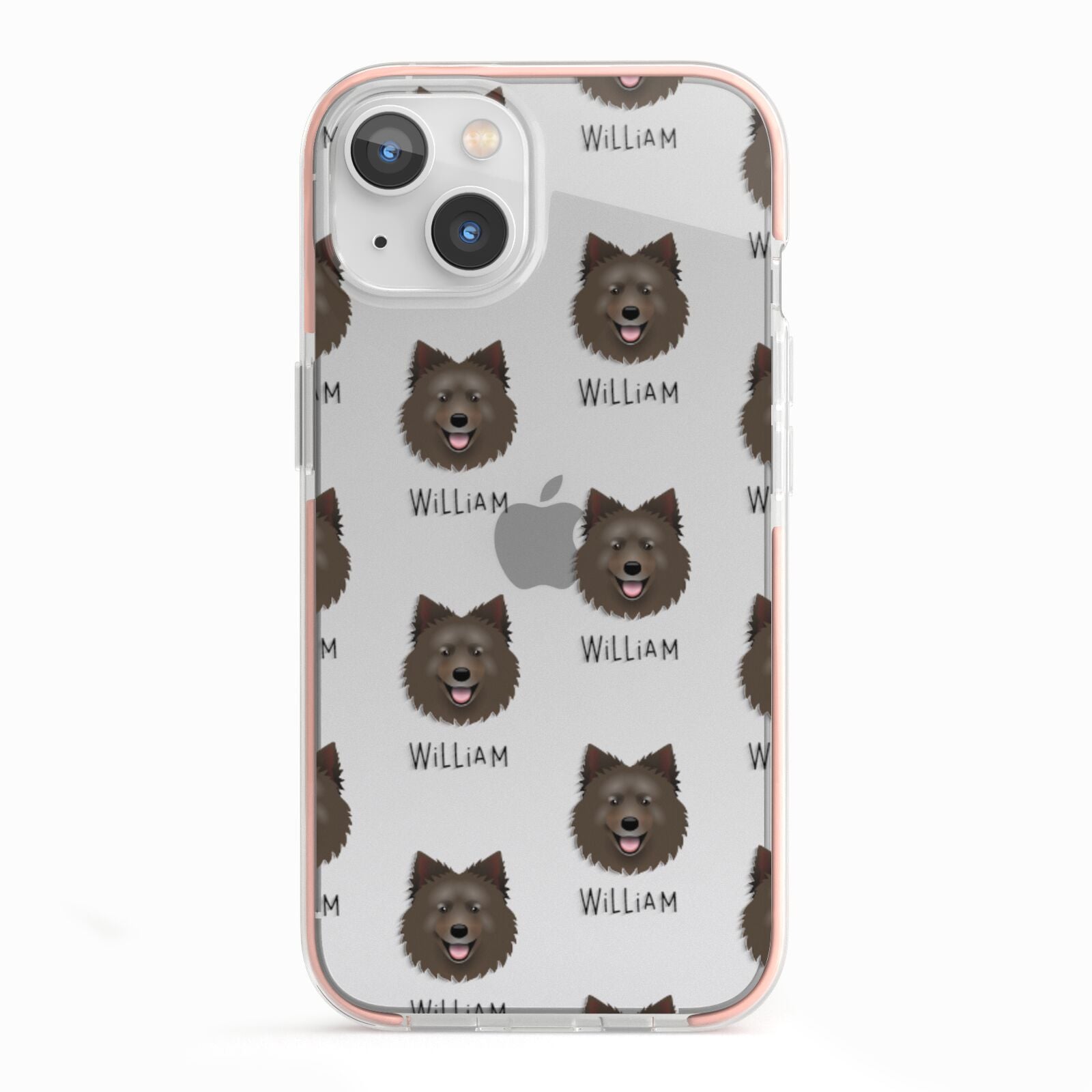 Swedish Lapphund Icon with Name iPhone 13 TPU Impact Case with Pink Edges