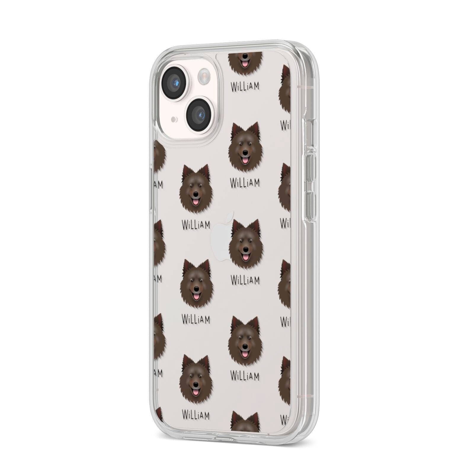 Swedish Lapphund Icon with Name iPhone 14 Clear Tough Case Starlight Angled Image