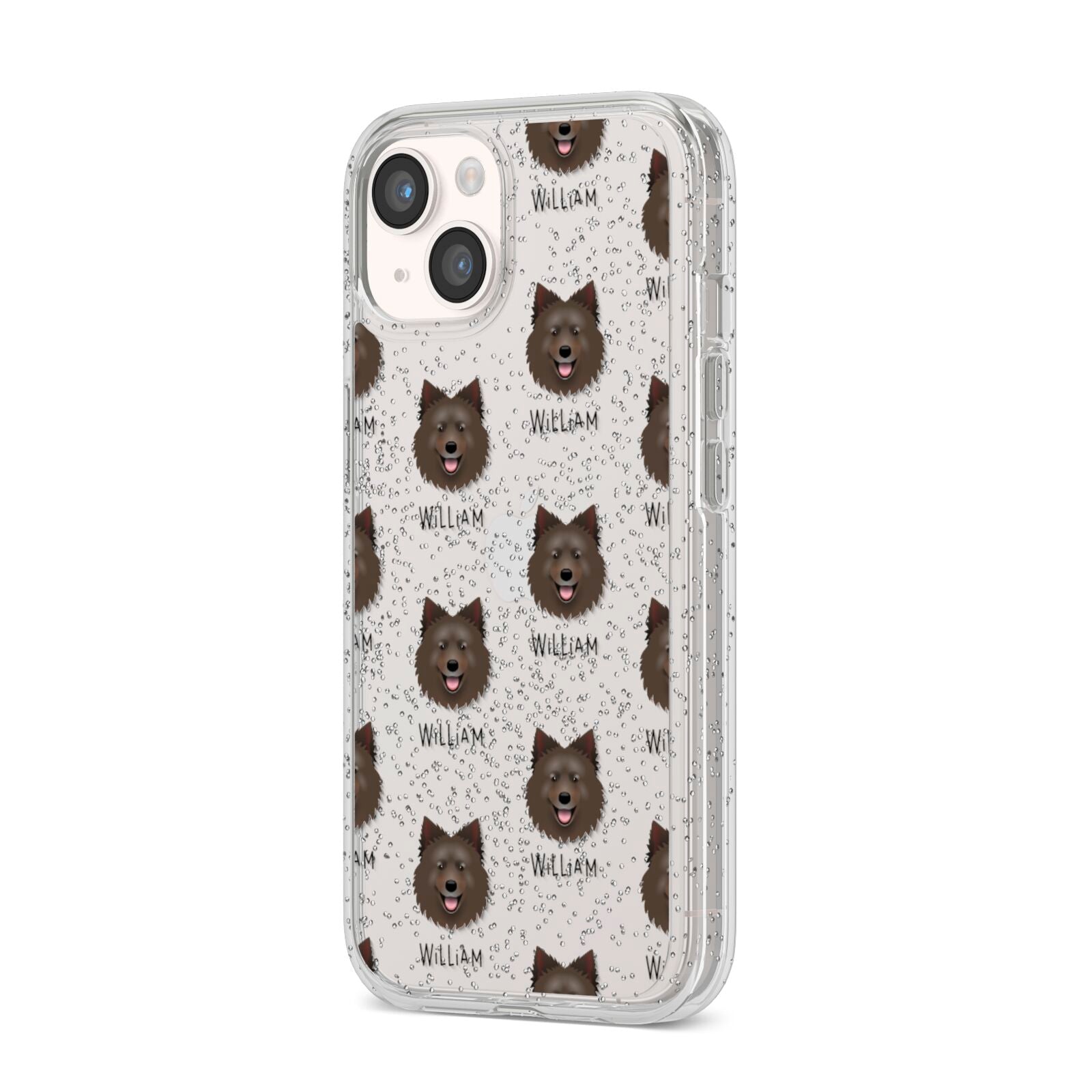Swedish Lapphund Icon with Name iPhone 14 Glitter Tough Case Starlight Angled Image