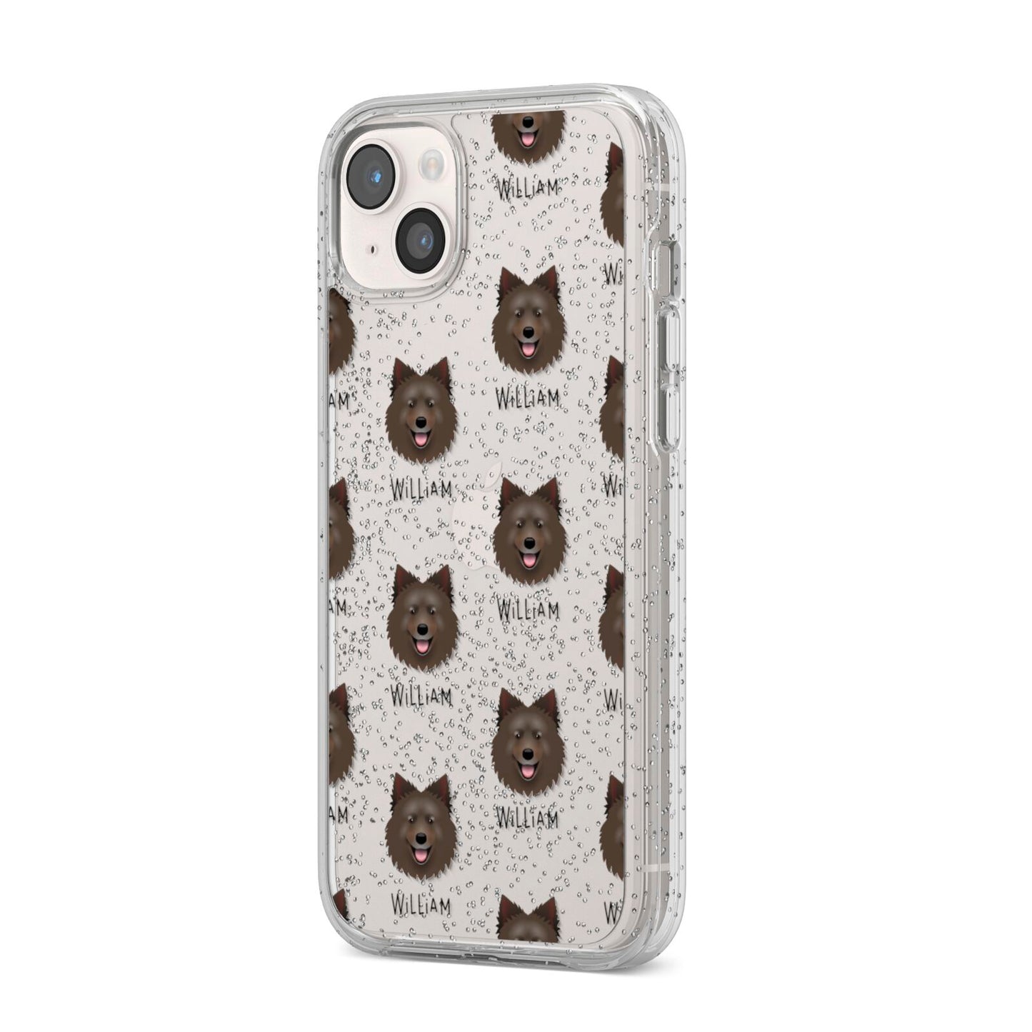 Swedish Lapphund Icon with Name iPhone 14 Plus Glitter Tough Case Starlight Angled Image