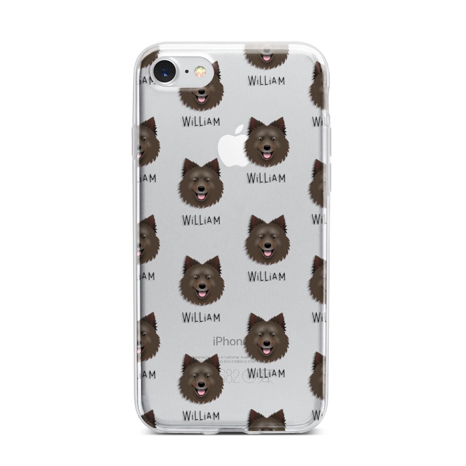 Swedish Lapphund Icon with Name iPhone 7 Bumper Case on Silver iPhone