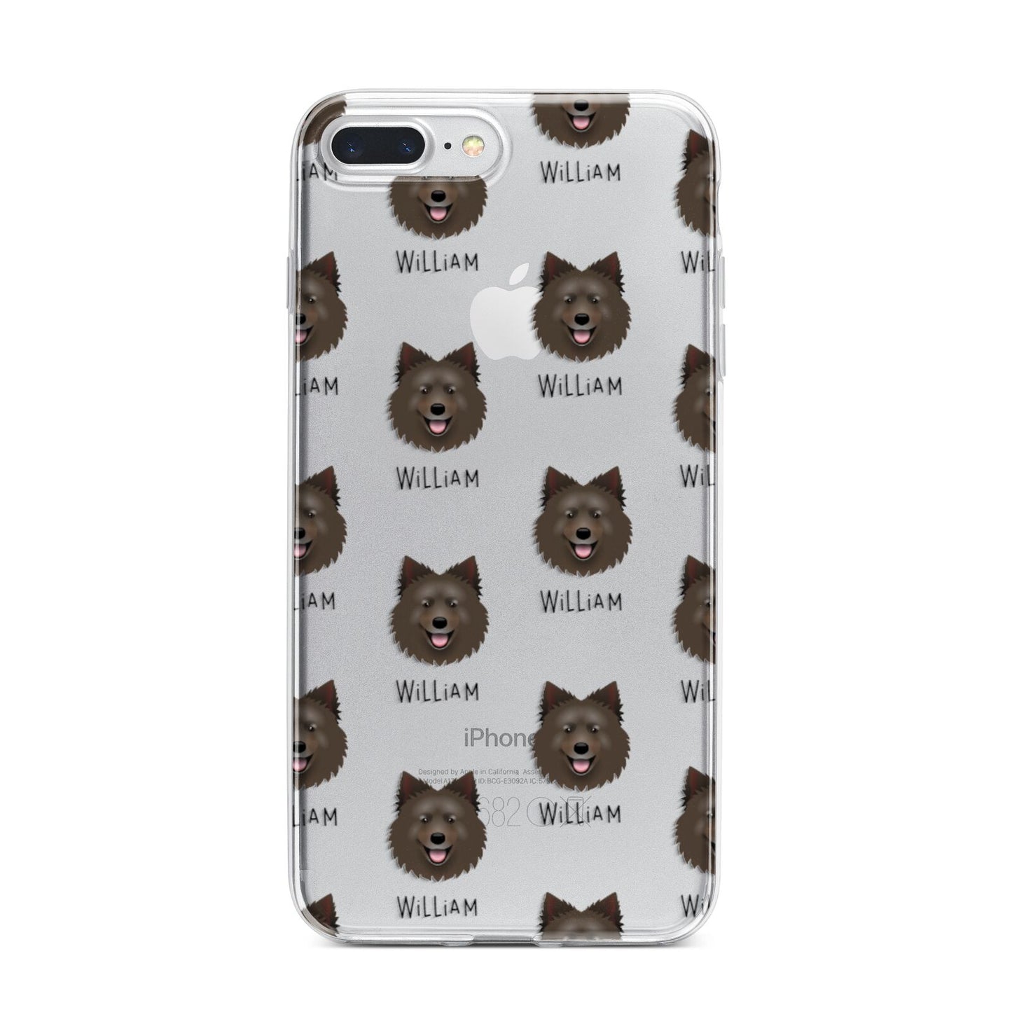 Swedish Lapphund Icon with Name iPhone 7 Plus Bumper Case on Silver iPhone