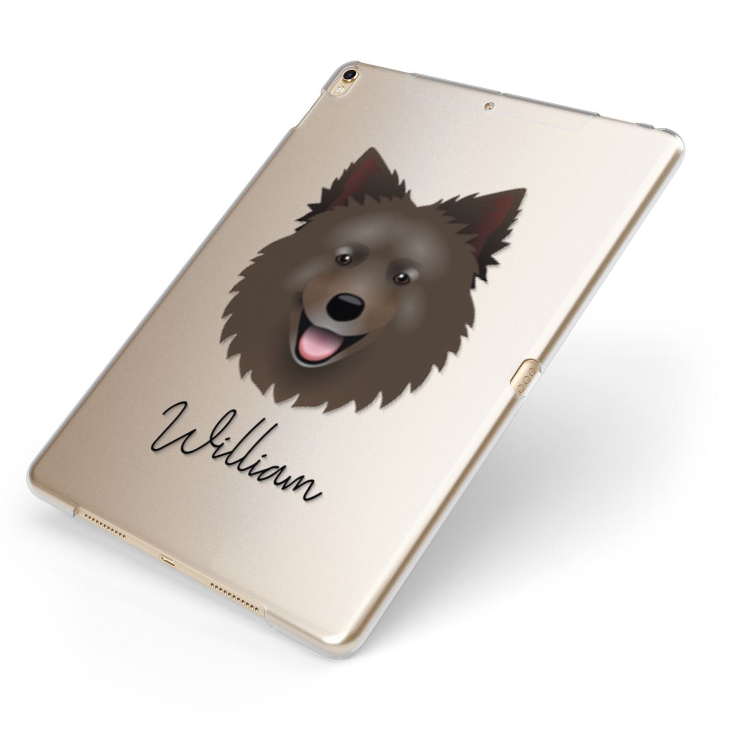 Swedish Lapphund Personalised Apple iPad Case on Gold iPad Side View