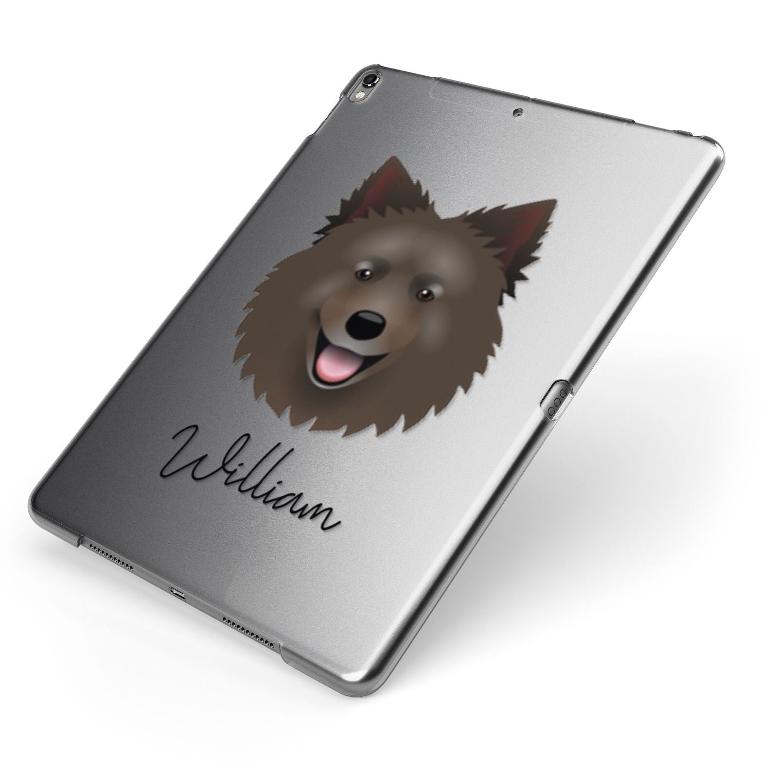 Swedish Lapphund Personalised Apple iPad Case on Grey iPad Side View