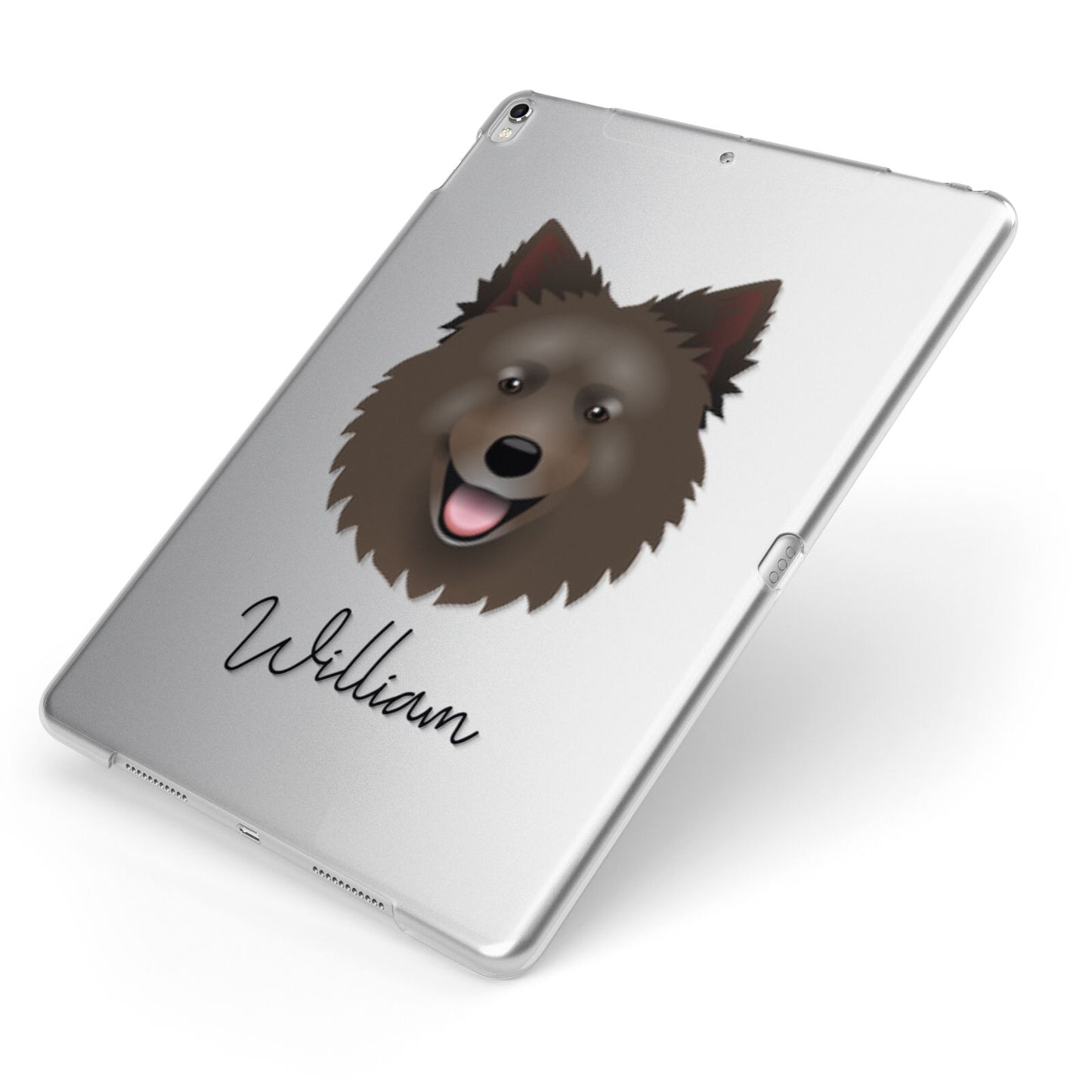 Swedish Lapphund Personalised Apple iPad Case on Silver iPad Side View
