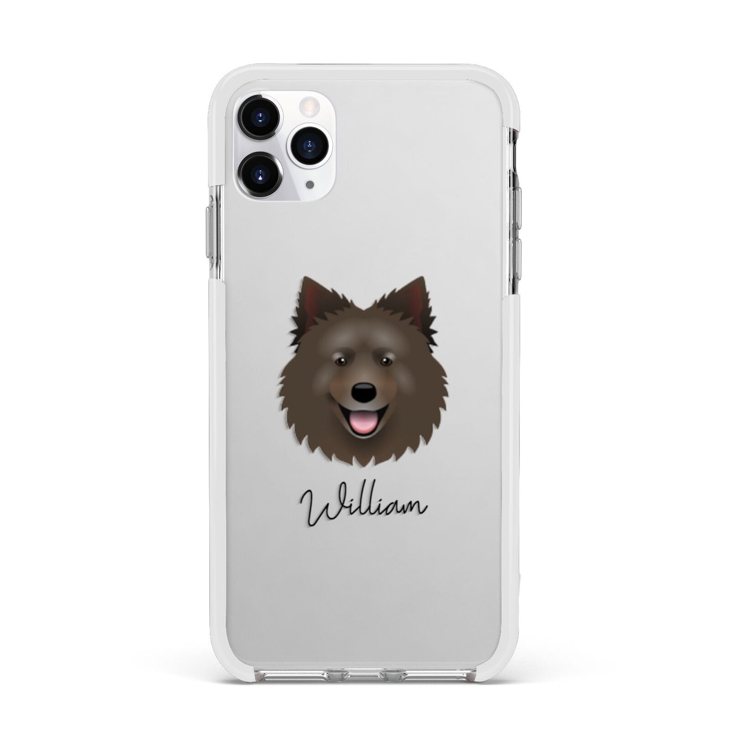 Swedish Lapphund Personalised Apple iPhone 11 Pro Max in Silver with White Impact Case