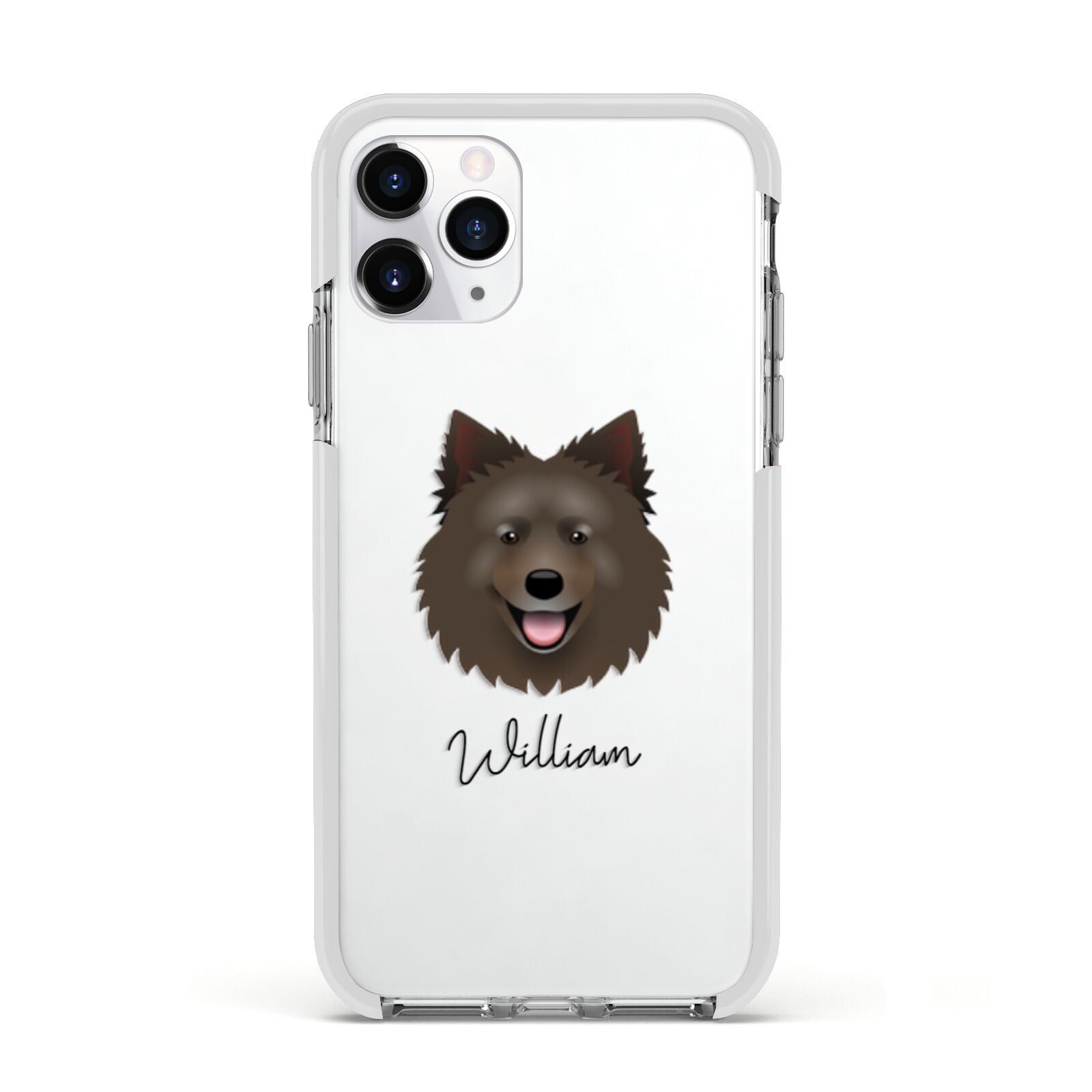 Swedish Lapphund Personalised Apple iPhone 11 Pro in Silver with White Impact Case