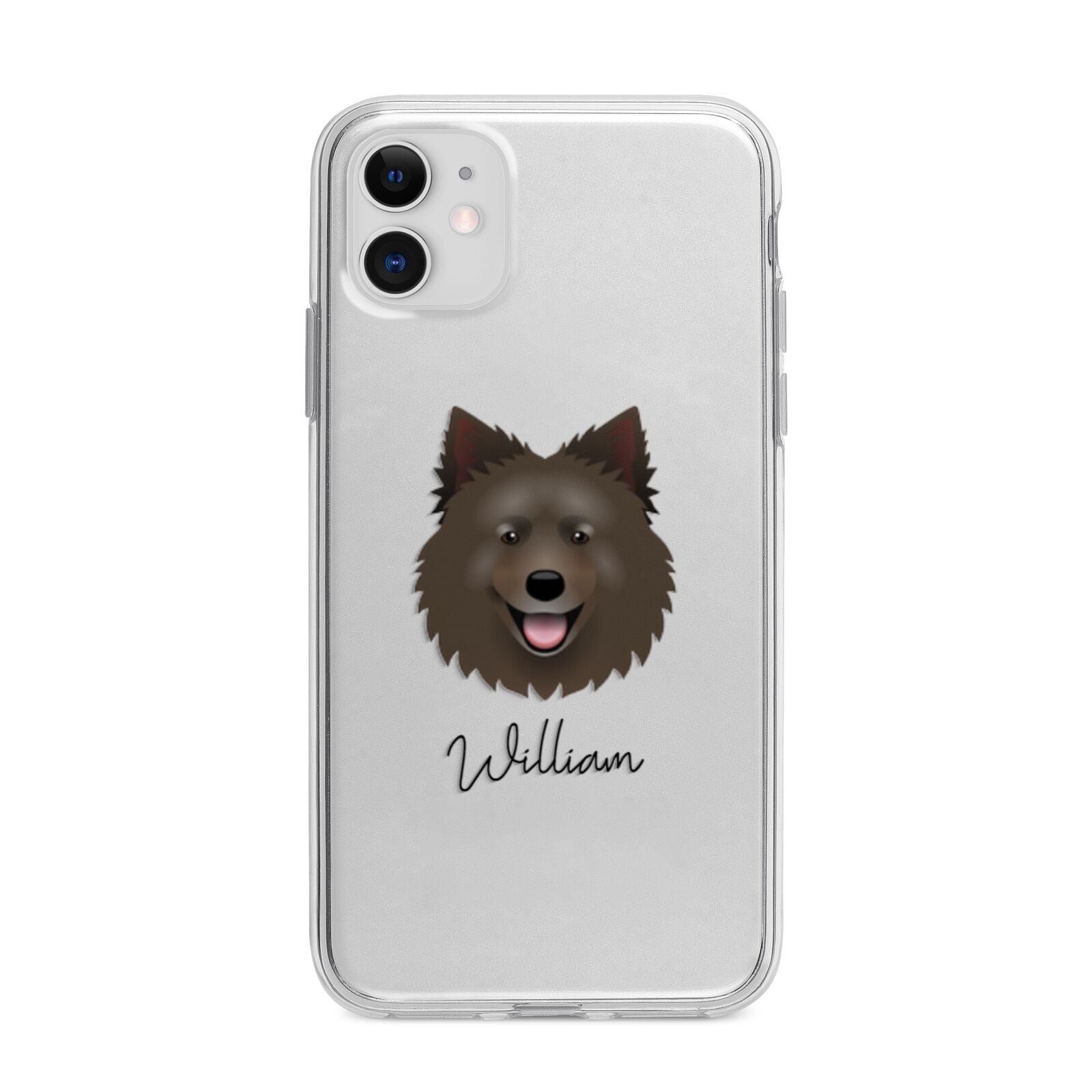 Swedish Lapphund Personalised Apple iPhone 11 in White with Bumper Case