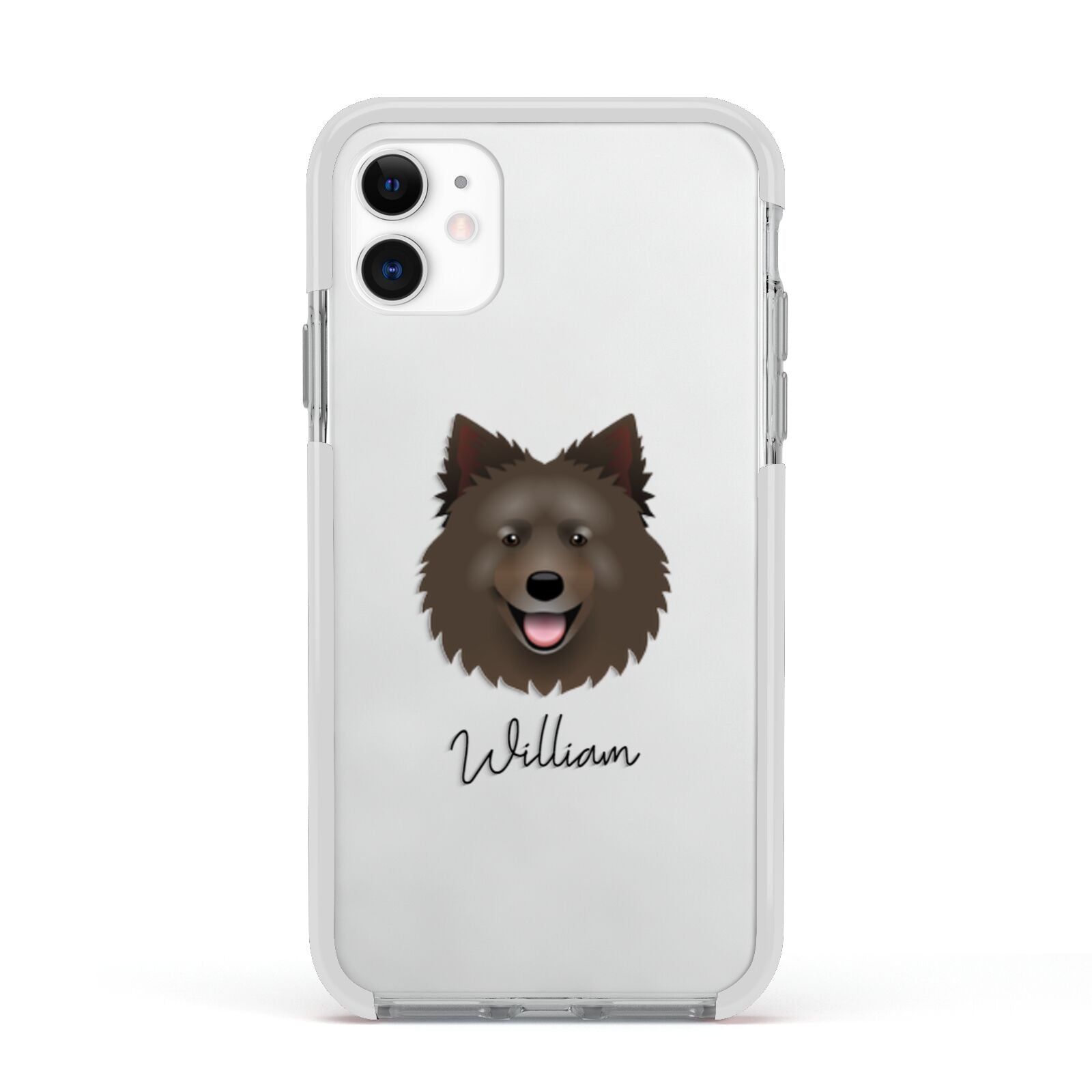 Swedish Lapphund Personalised Apple iPhone 11 in White with White Impact Case