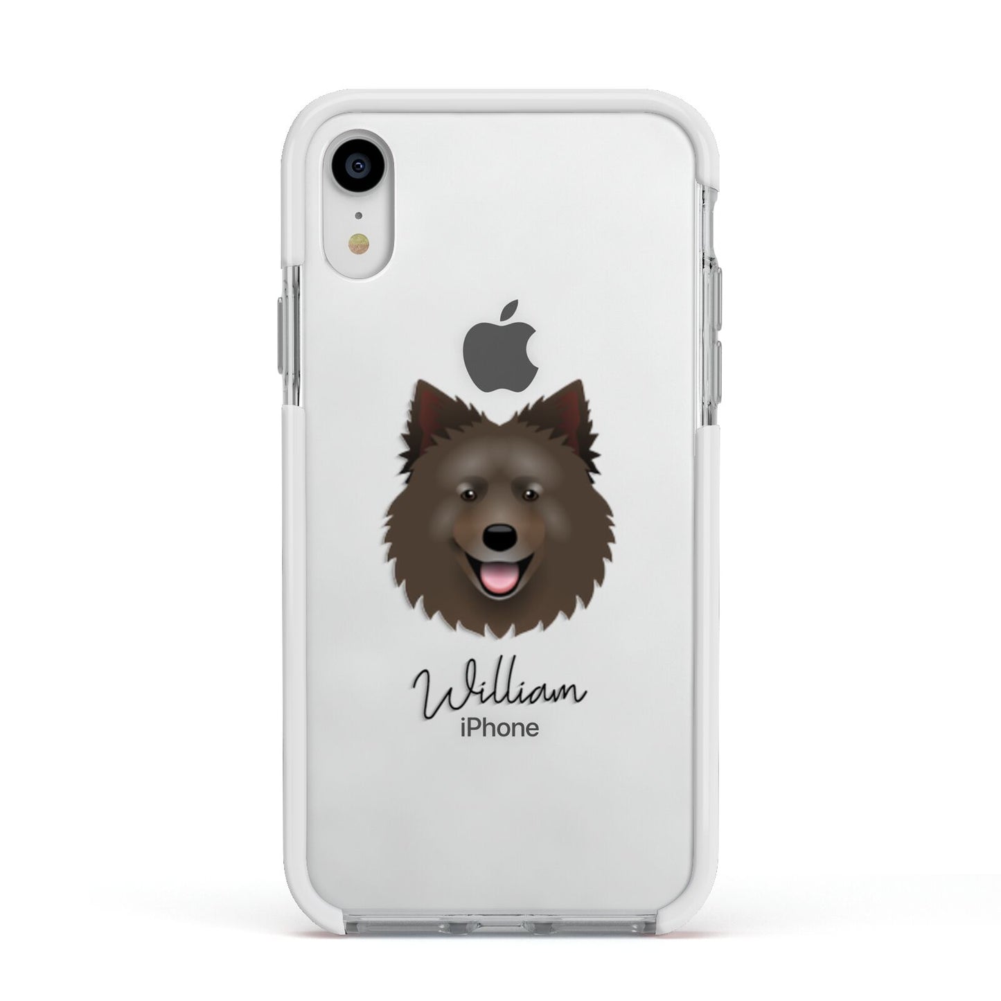 Swedish Lapphund Personalised Apple iPhone XR Impact Case White Edge on Silver Phone