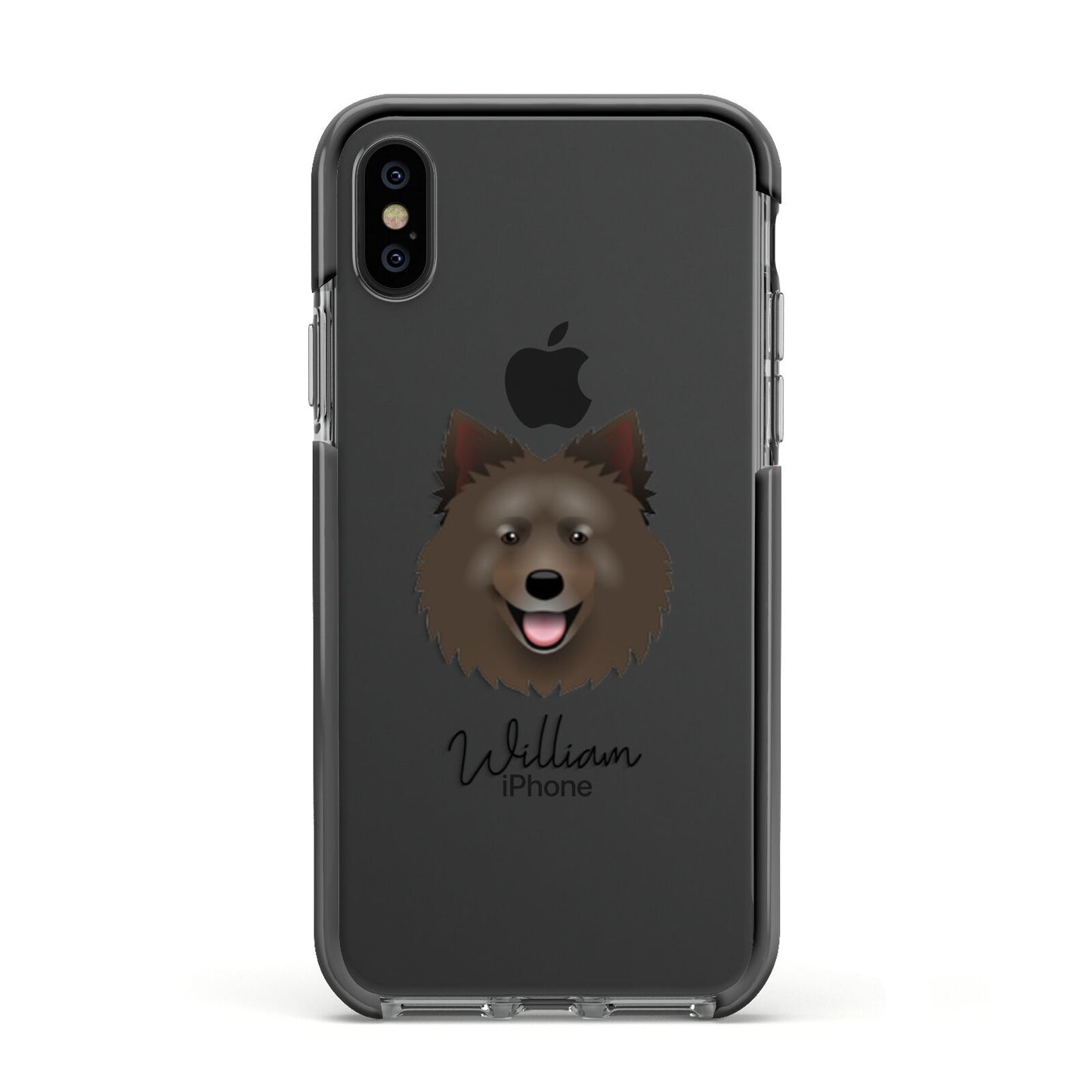 Swedish Lapphund Personalised Apple iPhone Xs Impact Case Black Edge on Black Phone