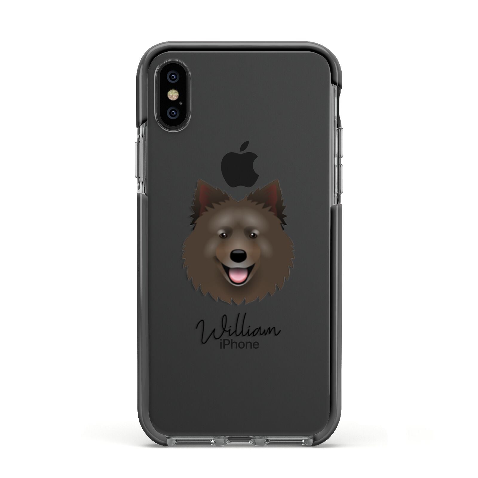 Swedish Lapphund Personalised Apple iPhone Xs Impact Case Black Edge on Black Phone