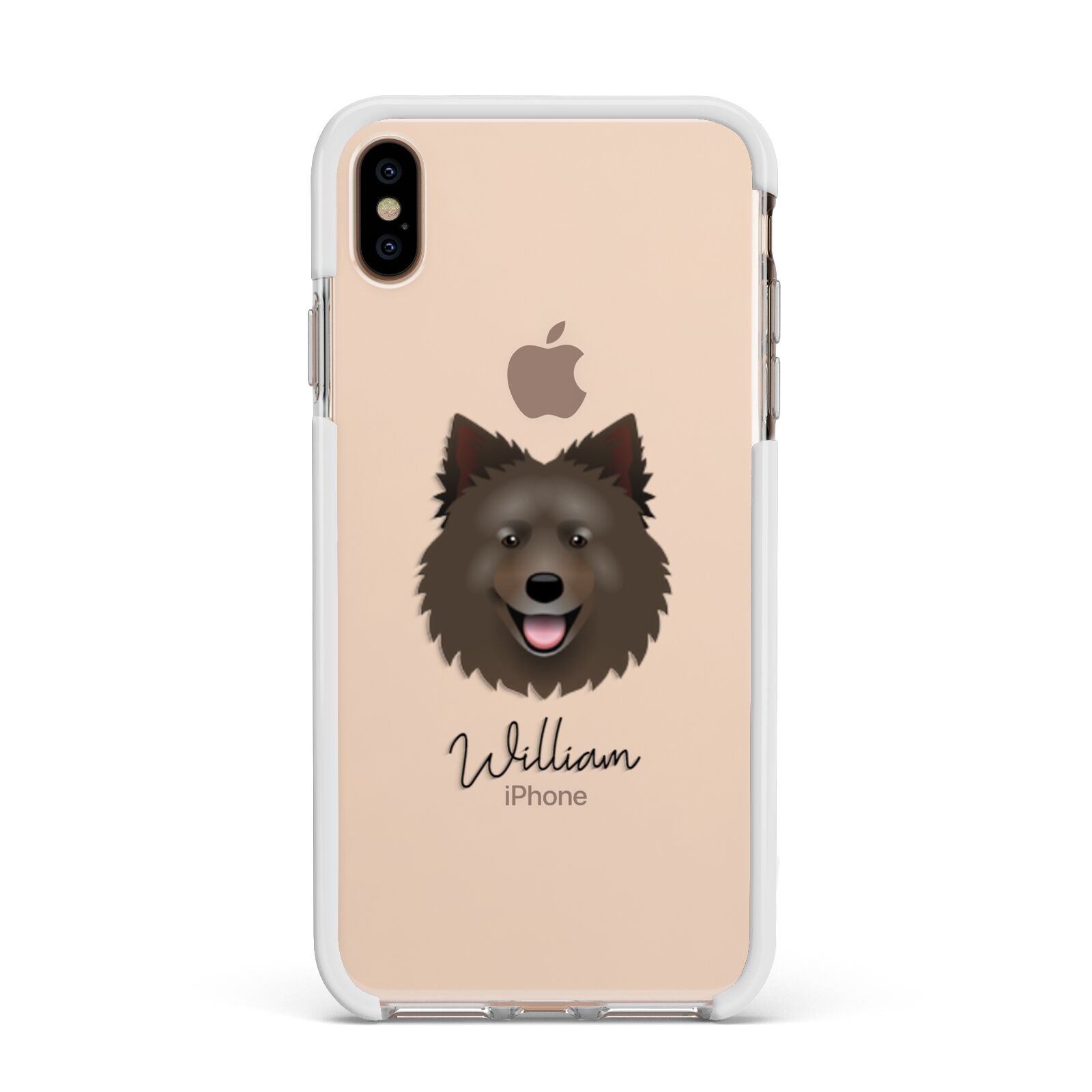 Swedish Lapphund Personalised Apple iPhone Xs Max Impact Case White Edge on Gold Phone