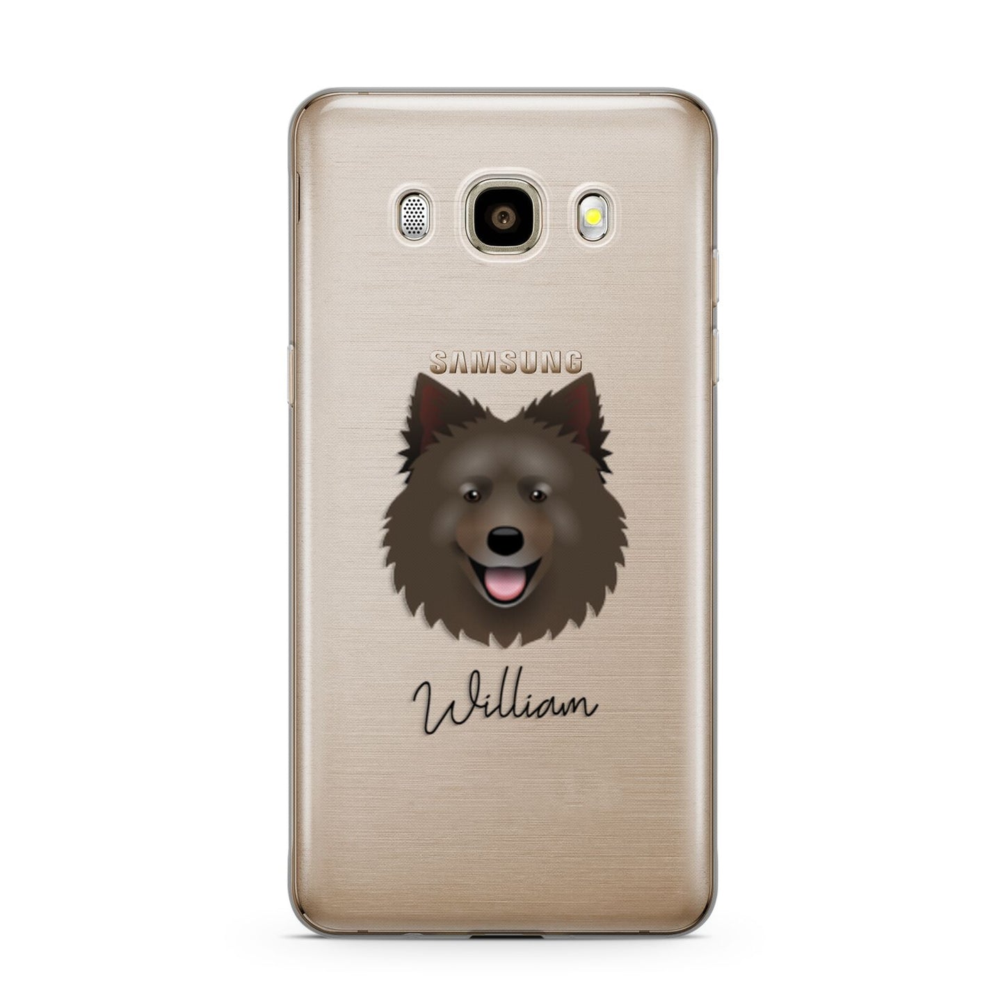 Swedish Lapphund Personalised Samsung Galaxy J7 2016 Case on gold phone