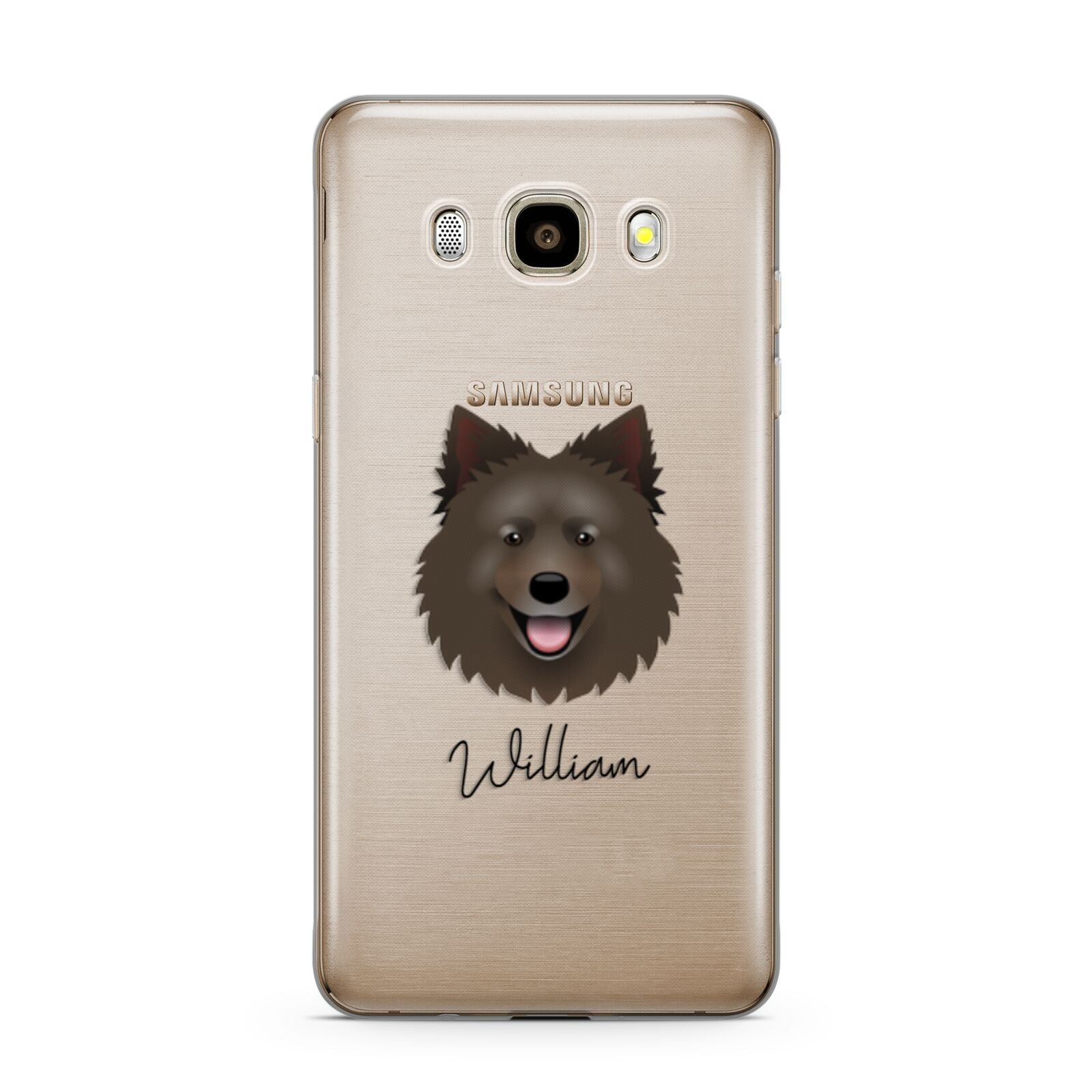 Swedish Lapphund Personalised Samsung Galaxy J7 2016 Case on gold phone