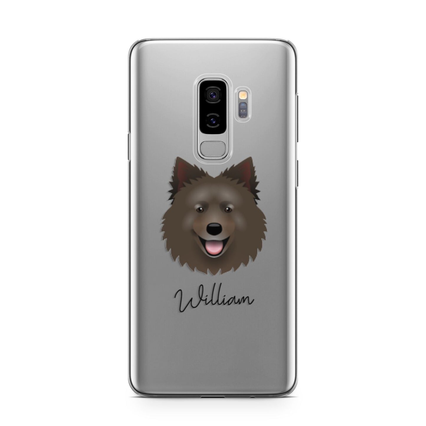 Swedish Lapphund Personalised Samsung Galaxy S9 Plus Case on Silver phone