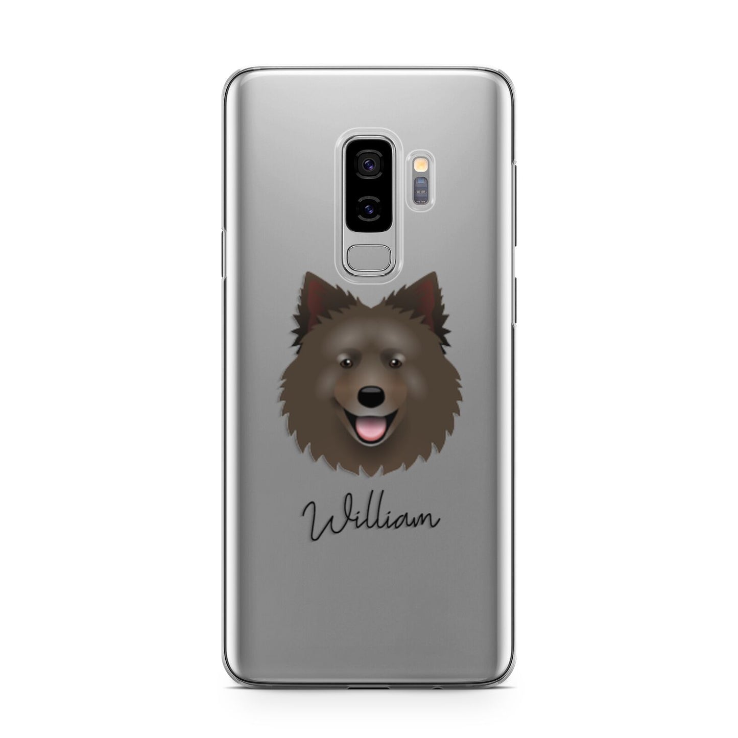 Swedish Lapphund Personalised Samsung Galaxy S9 Plus Case on Silver phone