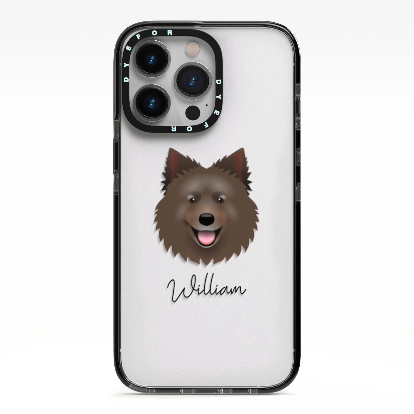 Swedish Lapphund Personalised iPhone 13 Pro Black Impact Case on Silver phone