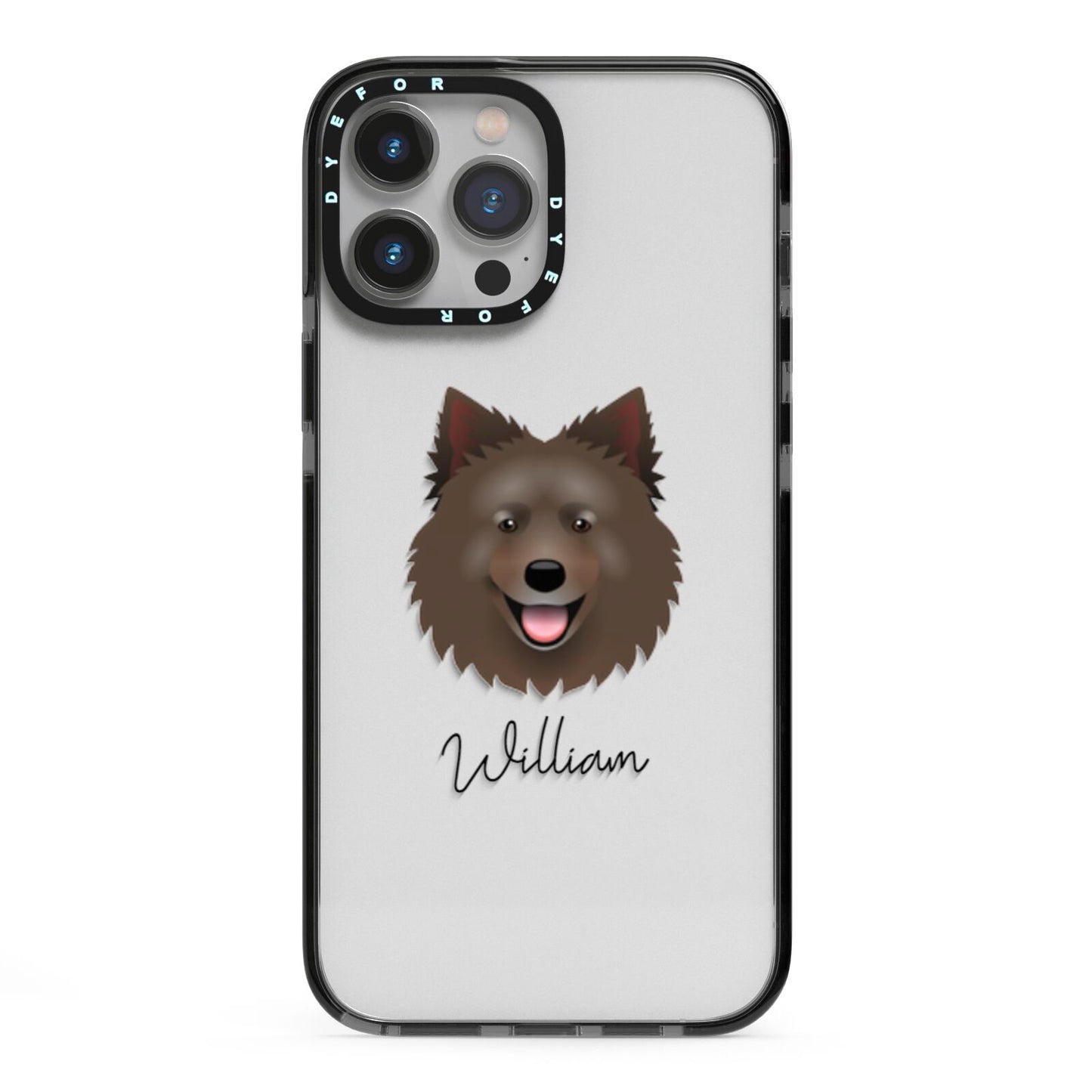 Swedish Lapphund Personalised iPhone 13 Pro Max Black Impact Case on Silver phone