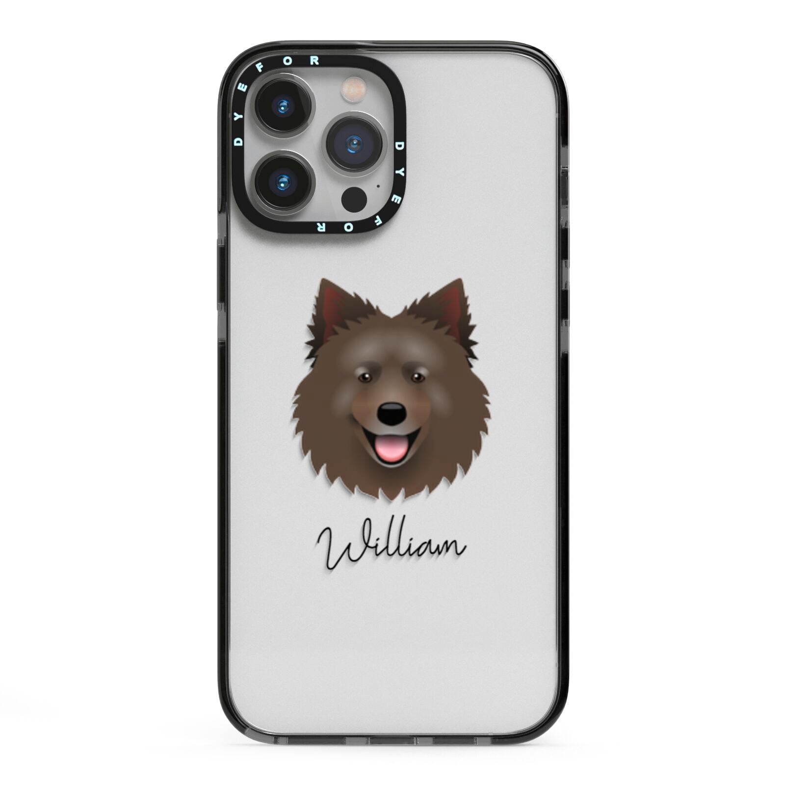 Swedish Lapphund Personalised iPhone 13 Pro Max Black Impact Case on Silver phone