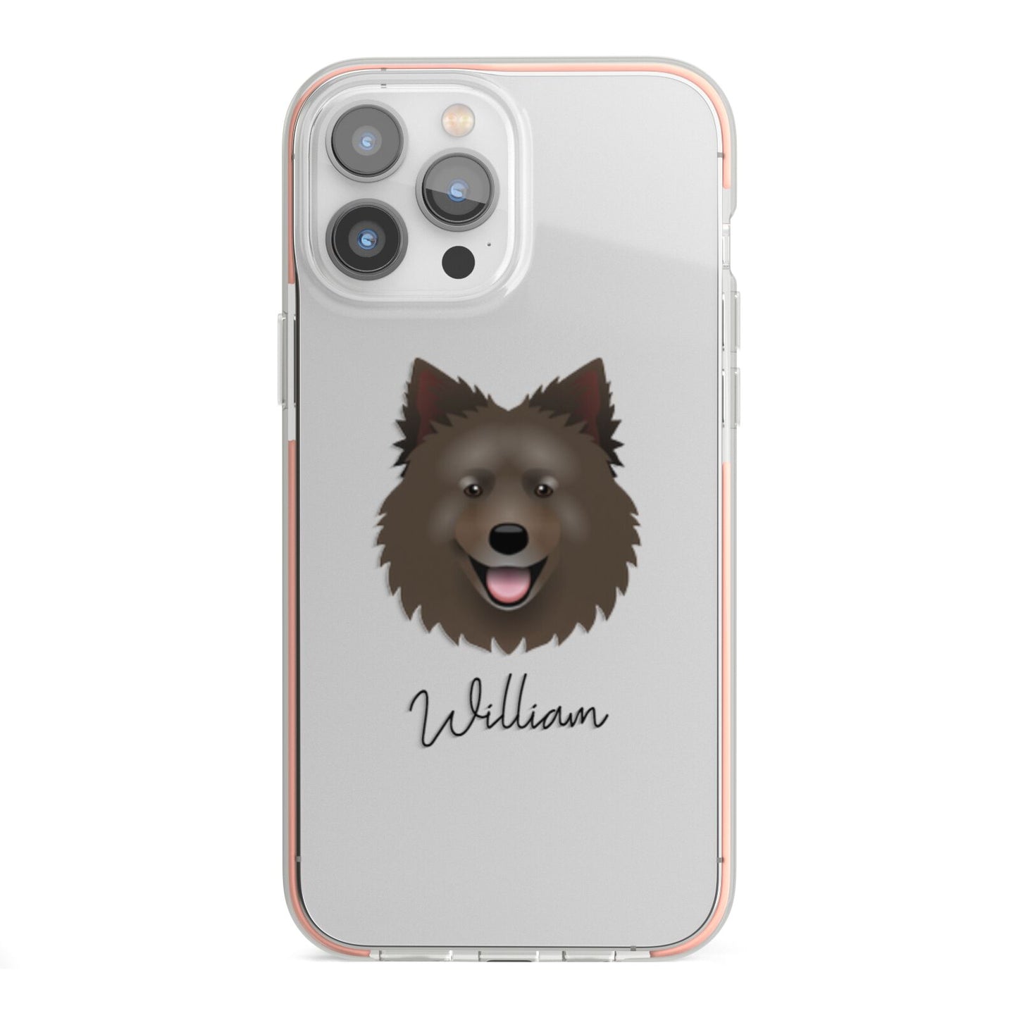 Swedish Lapphund Personalised iPhone 13 Pro Max TPU Impact Case with Pink Edges