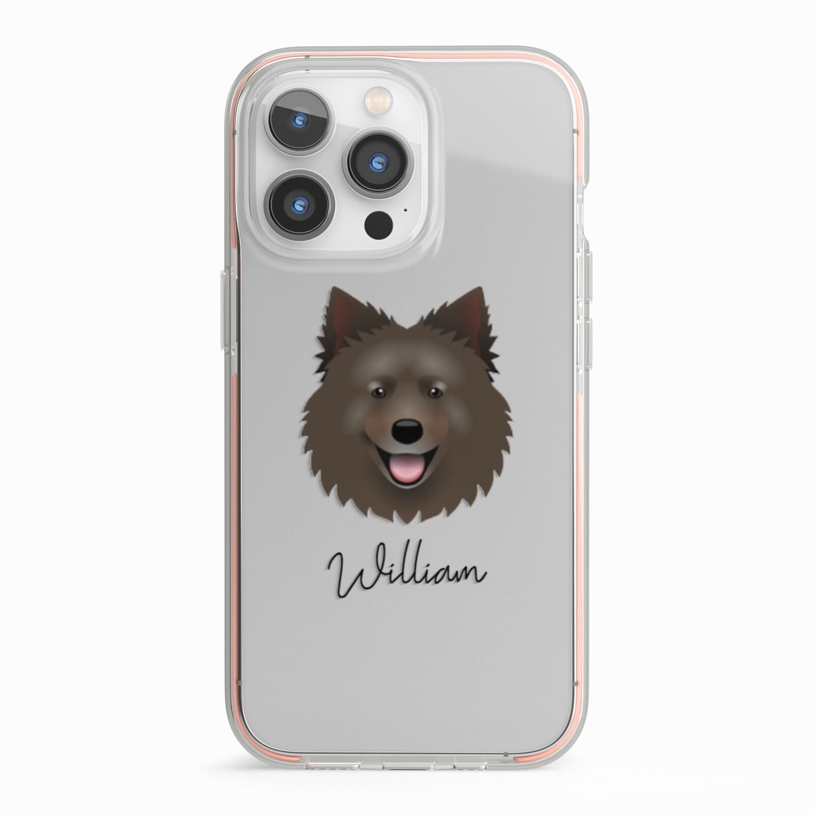 Swedish Lapphund Personalised iPhone 13 Pro TPU Impact Case with Pink Edges