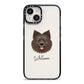 Swedish Lapphund Personalised iPhone 14 Black Impact Case on Silver phone