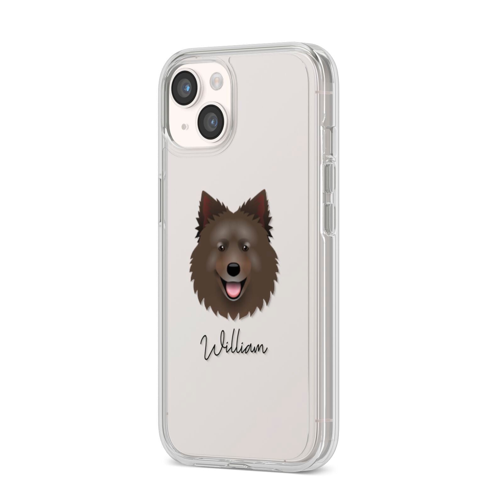 Swedish Lapphund Personalised iPhone 14 Clear Tough Case Starlight Angled Image