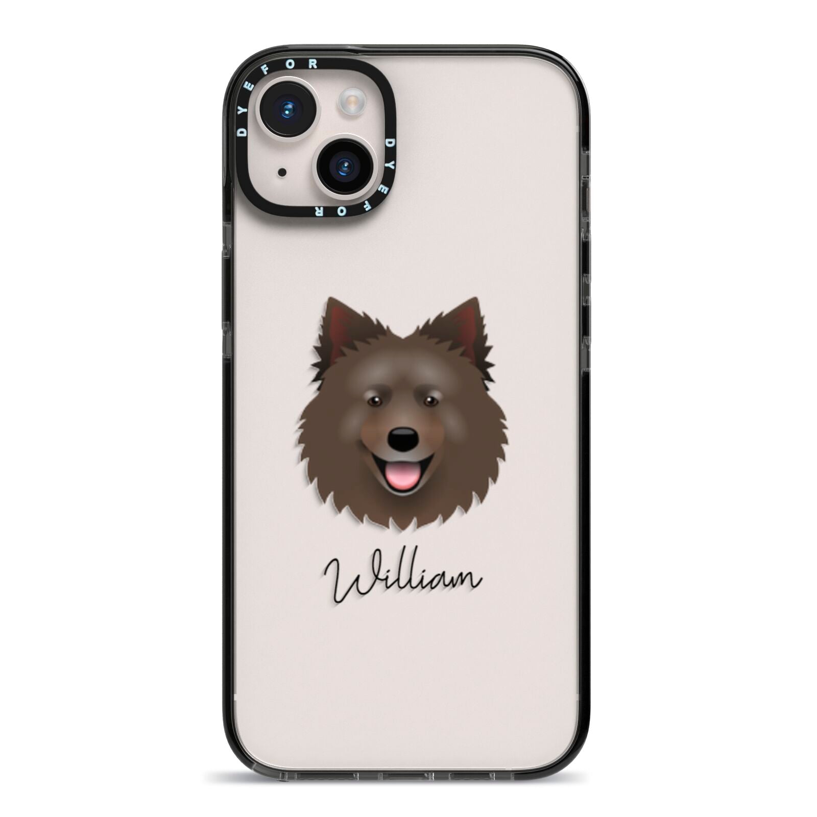 Swedish Lapphund Personalised iPhone 14 Plus Black Impact Case on Silver phone