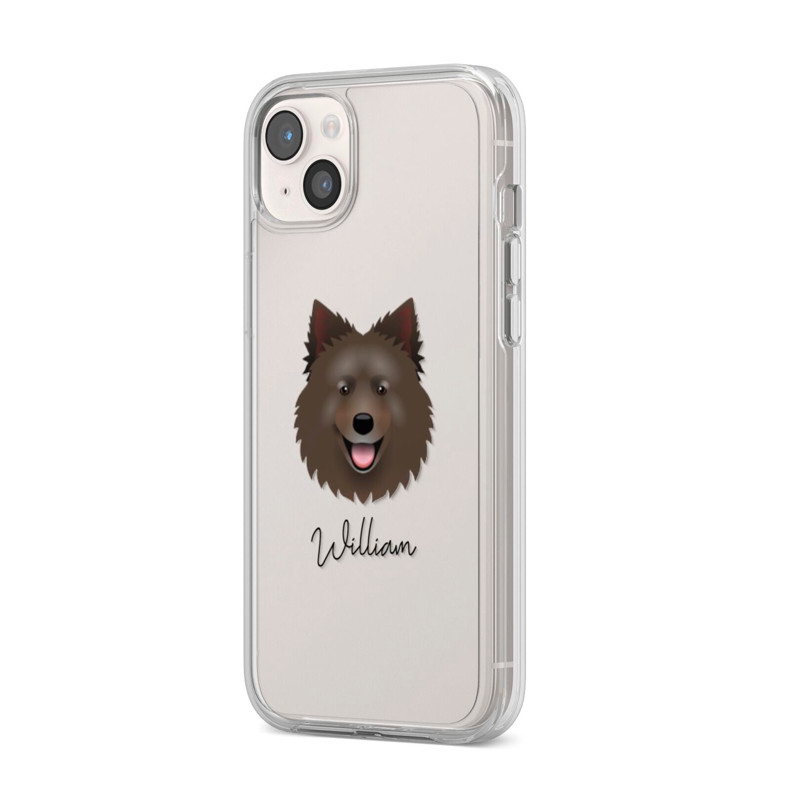 Swedish Lapphund Personalised iPhone 14 Plus Clear Tough Case Starlight Angled Image