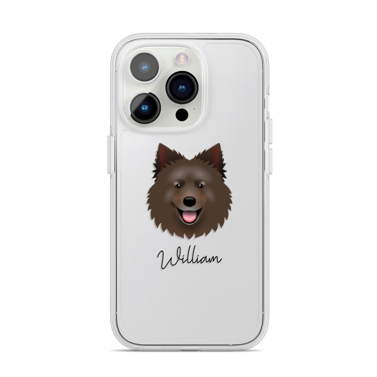 Swedish Lapphund Personalised iPhone 14 Pro Clear Tough Case Silver