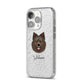 Swedish Lapphund Personalised iPhone 14 Pro Glitter Tough Case Silver Angled Image