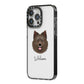 Swedish Lapphund Personalised iPhone 14 Pro Max Black Impact Case Side Angle on Silver phone