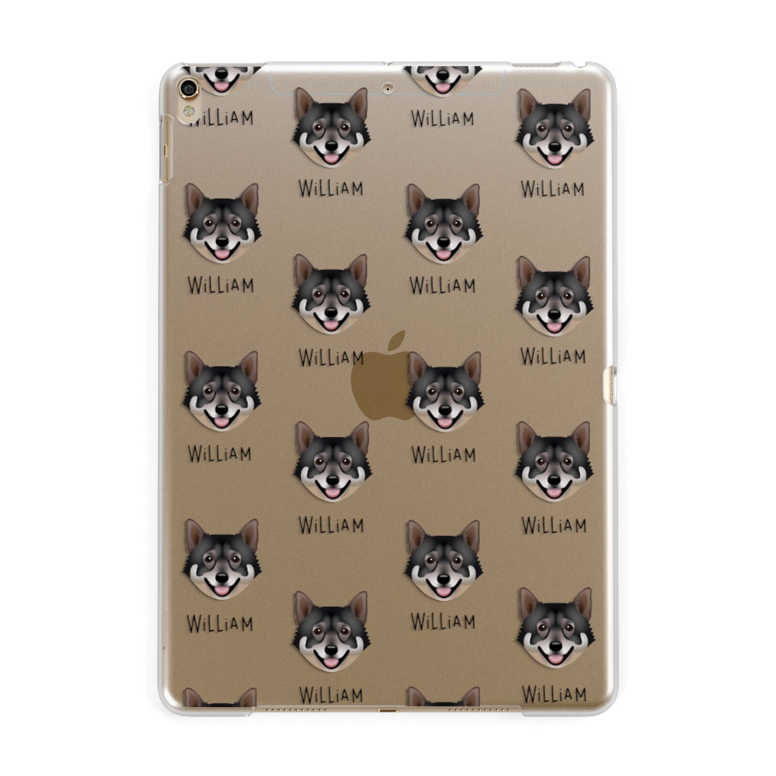 Swedish Vallhund Icon with Name Apple iPad Gold Case